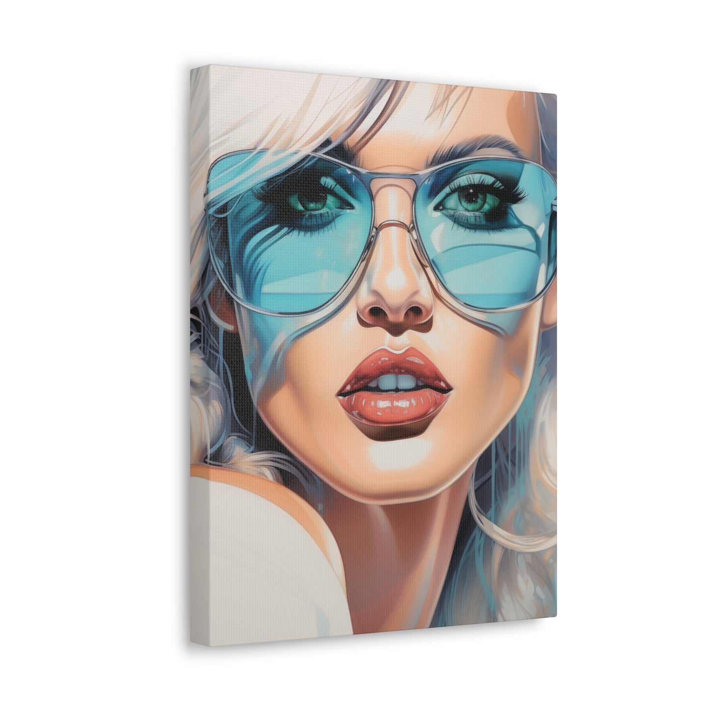 Canvas Gallery Wrapped High-Fashion Wall Art, Stylish Decor, Retro Femme Doll Pop Art – Nova