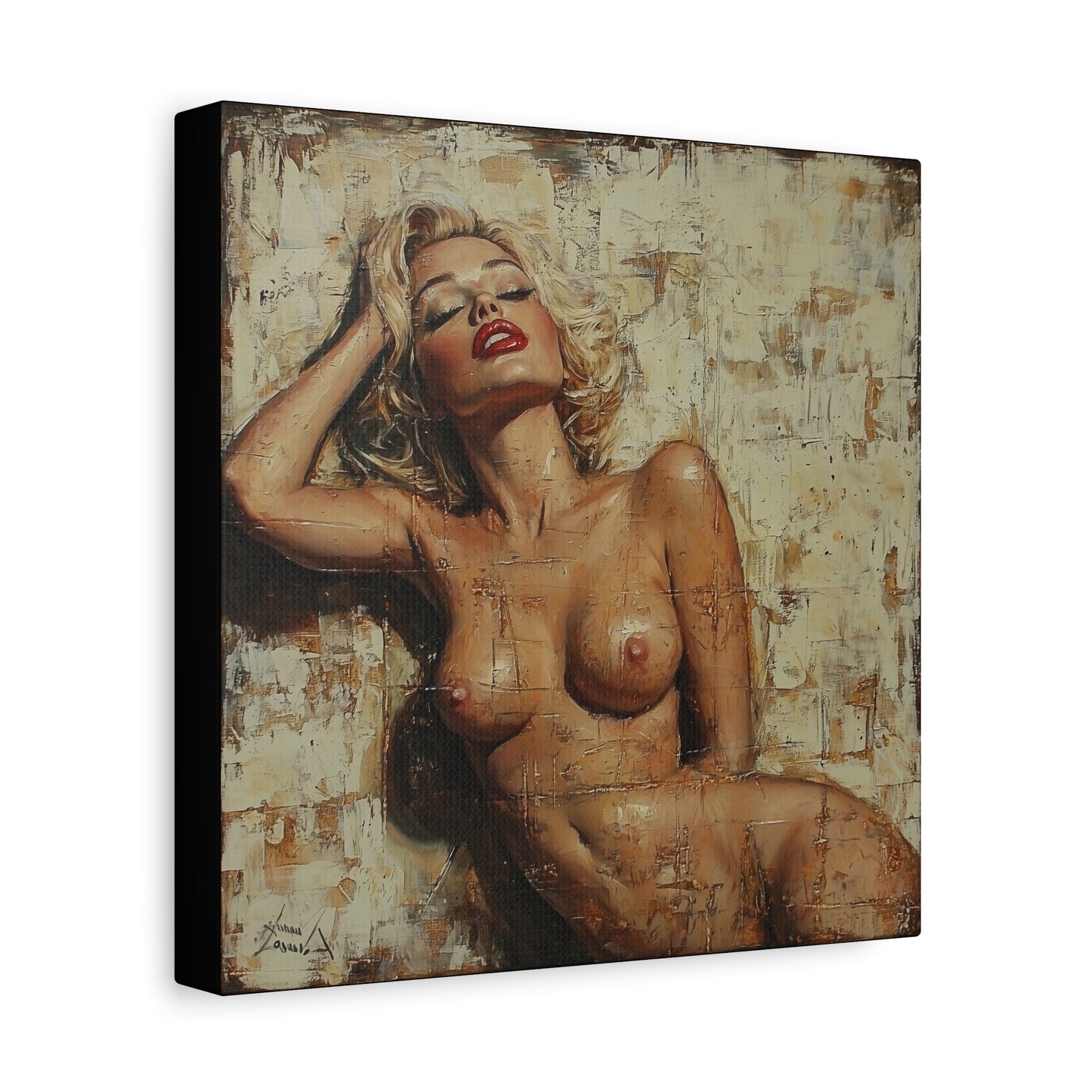 Gallery Wrapped Canvas, Guilt and Grit Adult Art Canvas, Erotic Pinup Art Canvas – Amelie