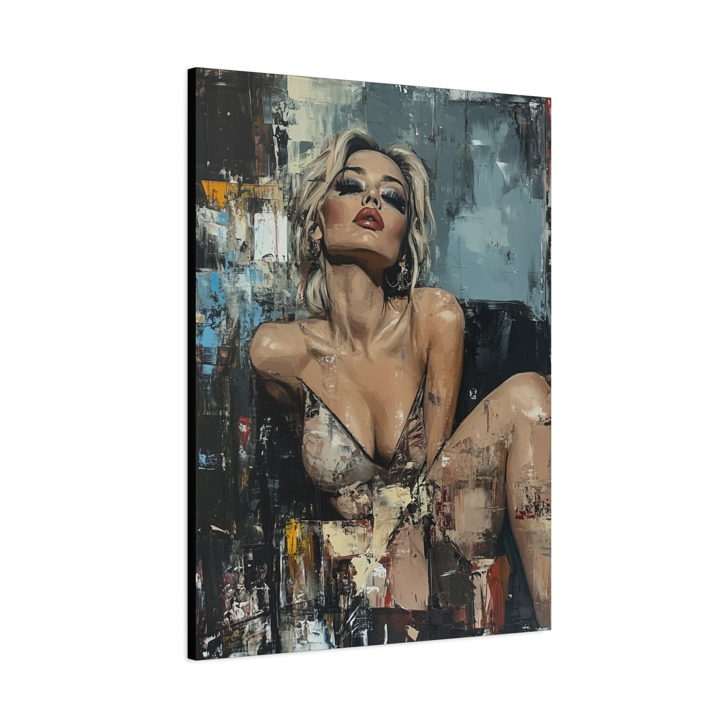 Gallery Wrapped Canvas, Guilt and Grit Adult Art Canvas, Erotic Pinup Art Canvas – Sienna