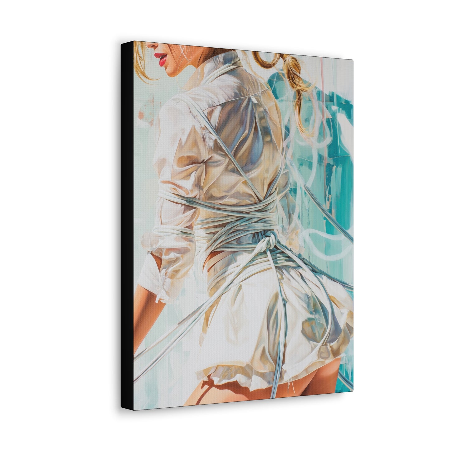 Gallery Wrapped Canvas, Ropes and Reverence Art Canvas, Erotic Shibari Art Canvas – Hannah