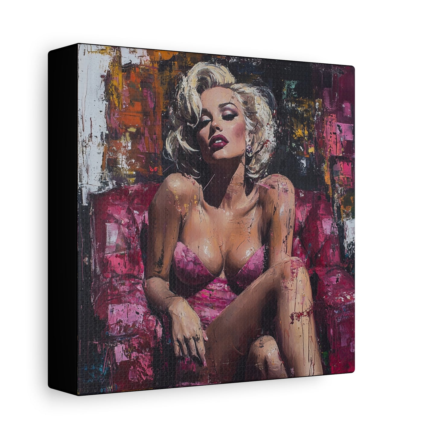 Gallery Wrapped Canvas, Guilt and Grit Art Canvas, Erotic Pinup Art Canvas – Alexis