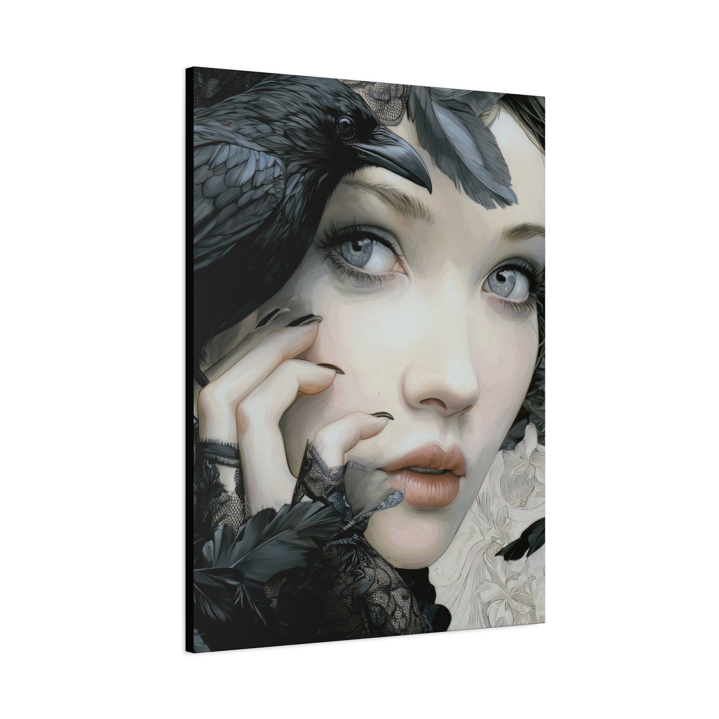 Gallery Wrapped Canvas, Myth and Bones Gothic Art Canvas, Dark Muse Canvas - Odessa