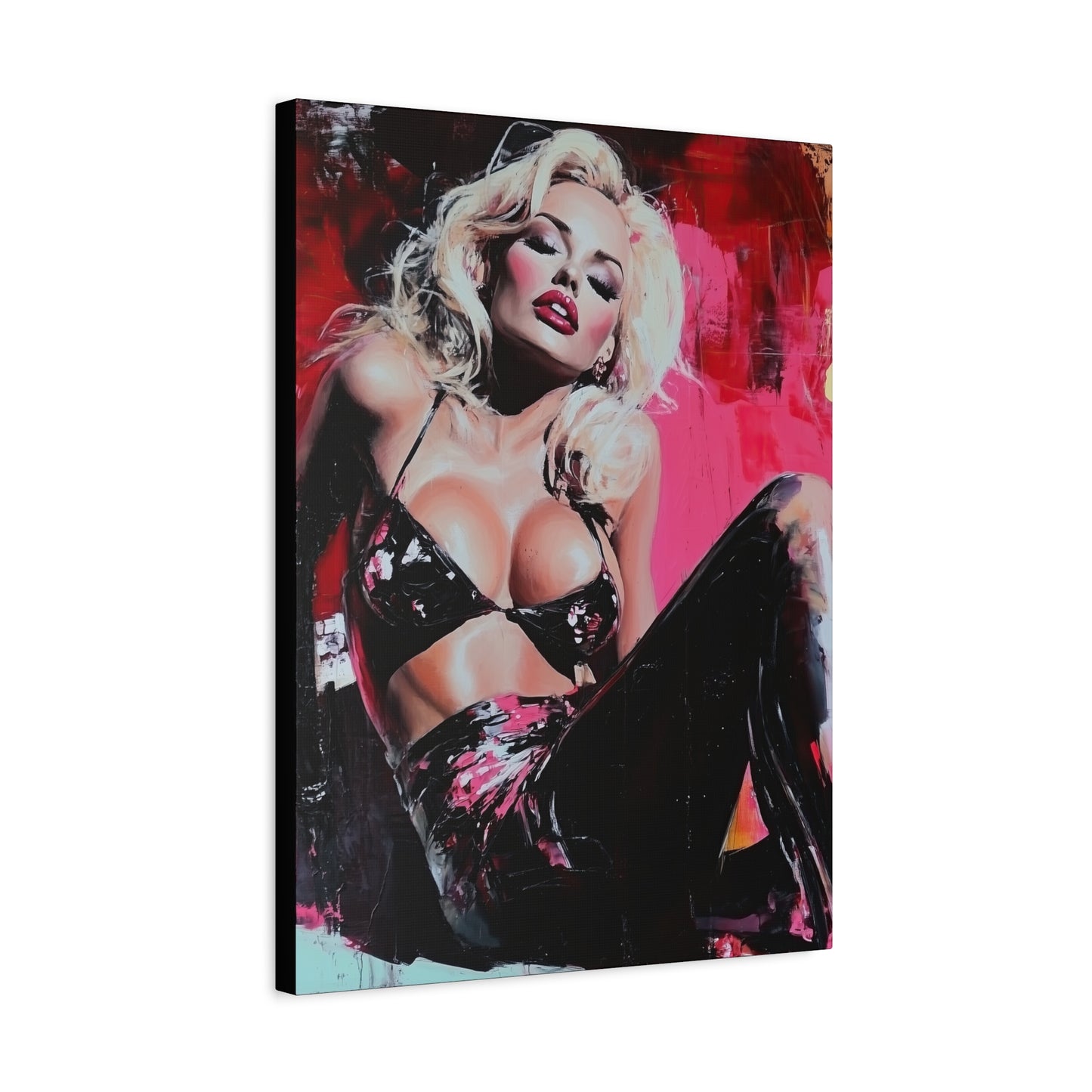 Gallery Wrapped Canvas, Guilt and Grit Adult Art Canvas, Erotic Pinup Art Canvas – Lila