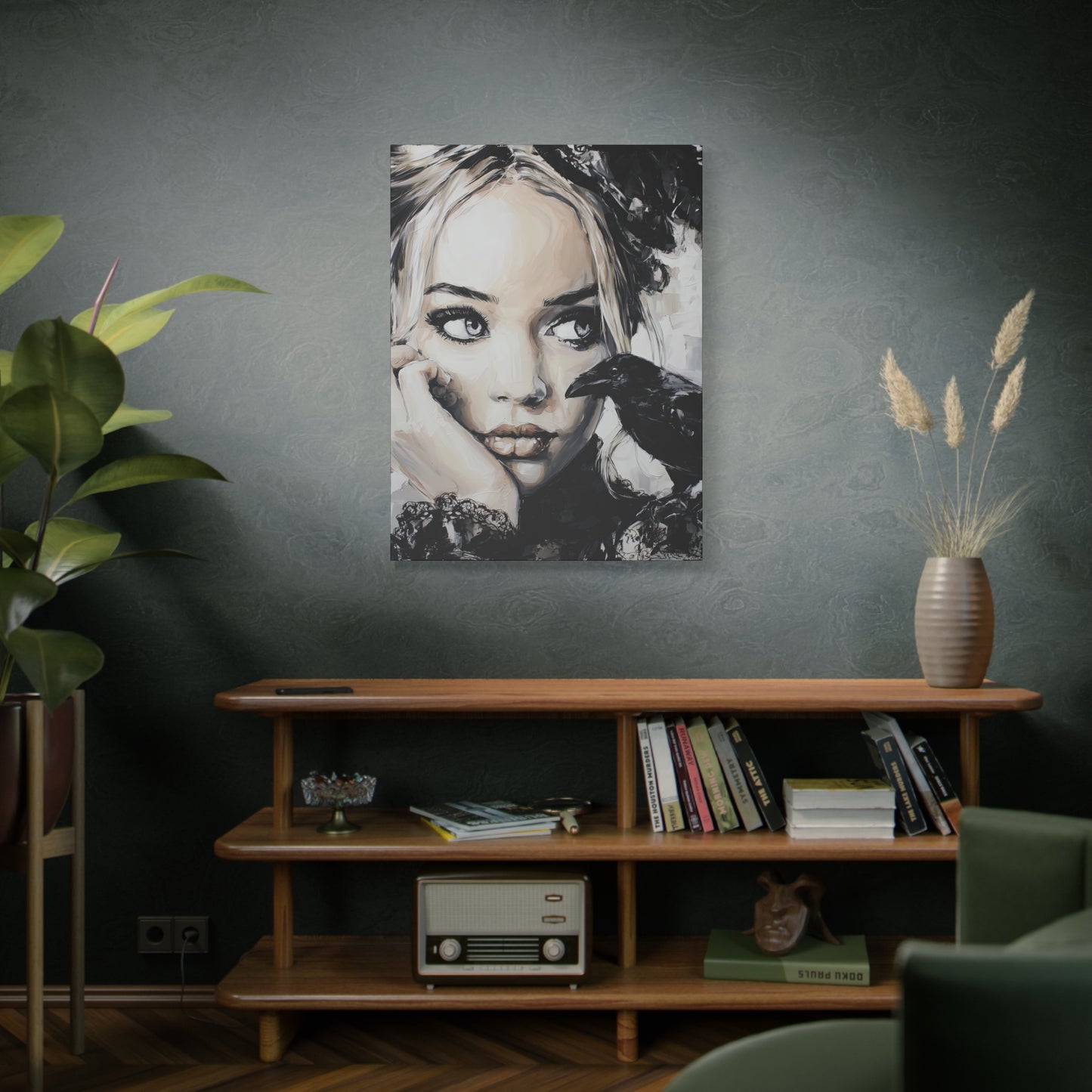 Gallery Wrapped Canvas, Myth and Bones Gothic Art Canvas, Dark Muse Canvas - Nicolette