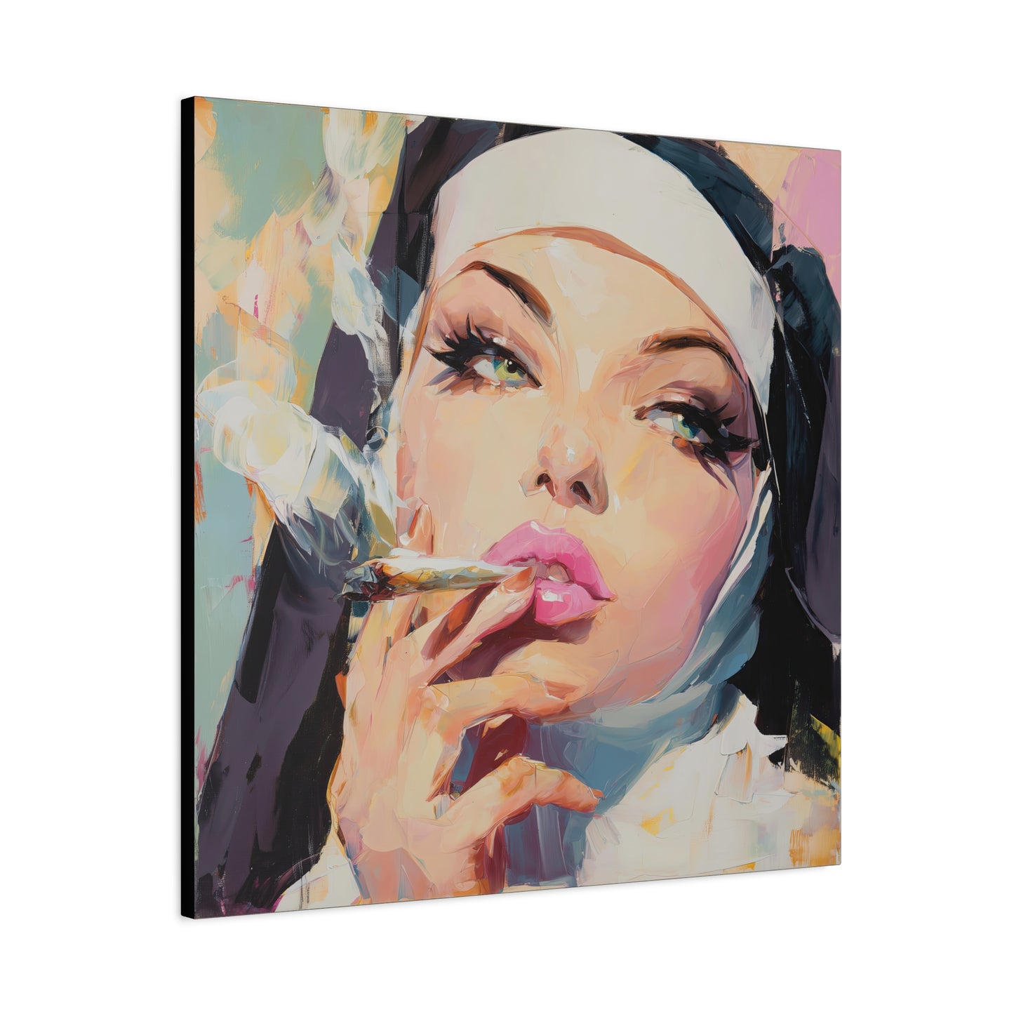 Gallery Wrapped Canvas, Habits and Heresy Art Canvas, Naughty Nuns Art Canvas – Sister Felicity