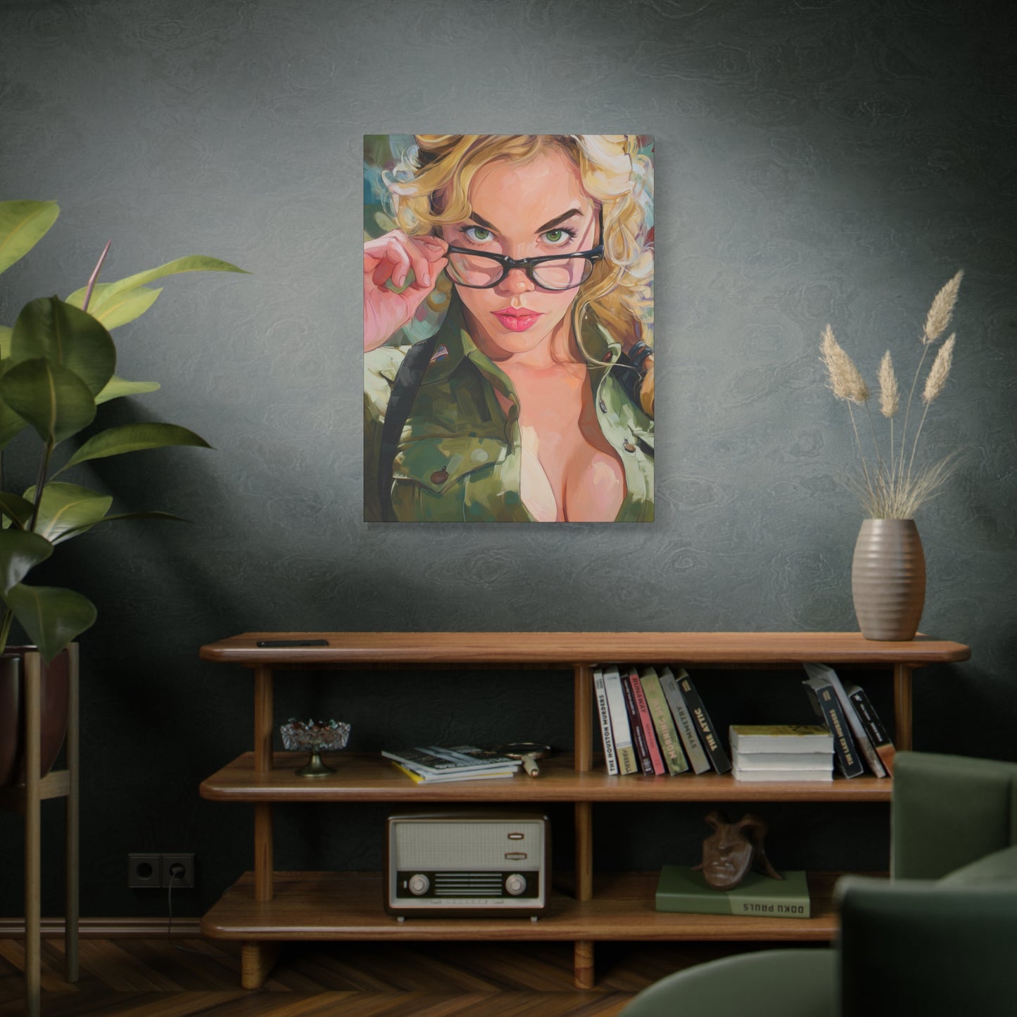 Gallery Wrapped Canvas, Liberty and Lace Art Canvas, Erotic Pinup Art Canvas – Barb