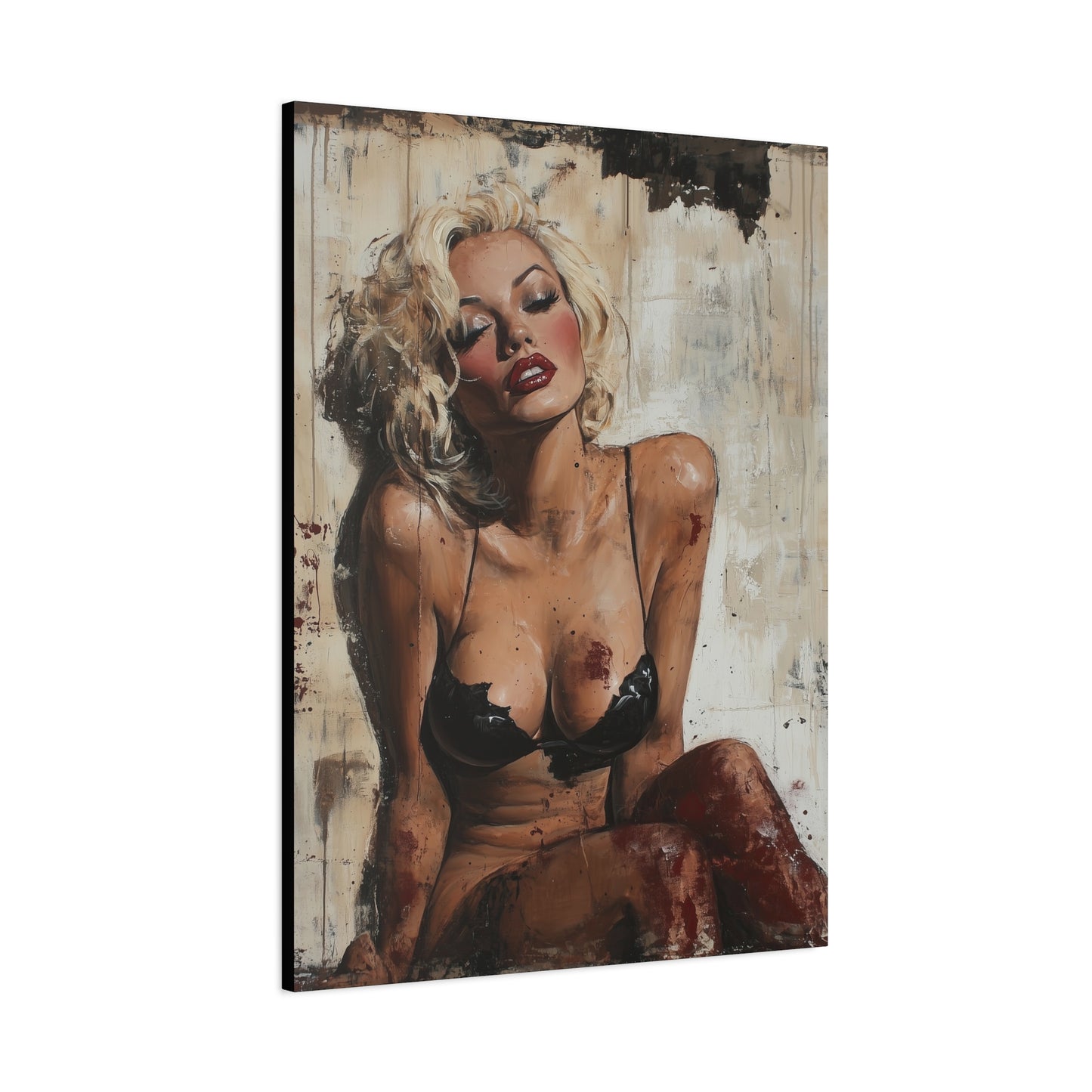 Gallery Wrapped Canvas, Guilt and Grit Adult Art Canvas, Erotic Pinup Art Canvas – Zadie
