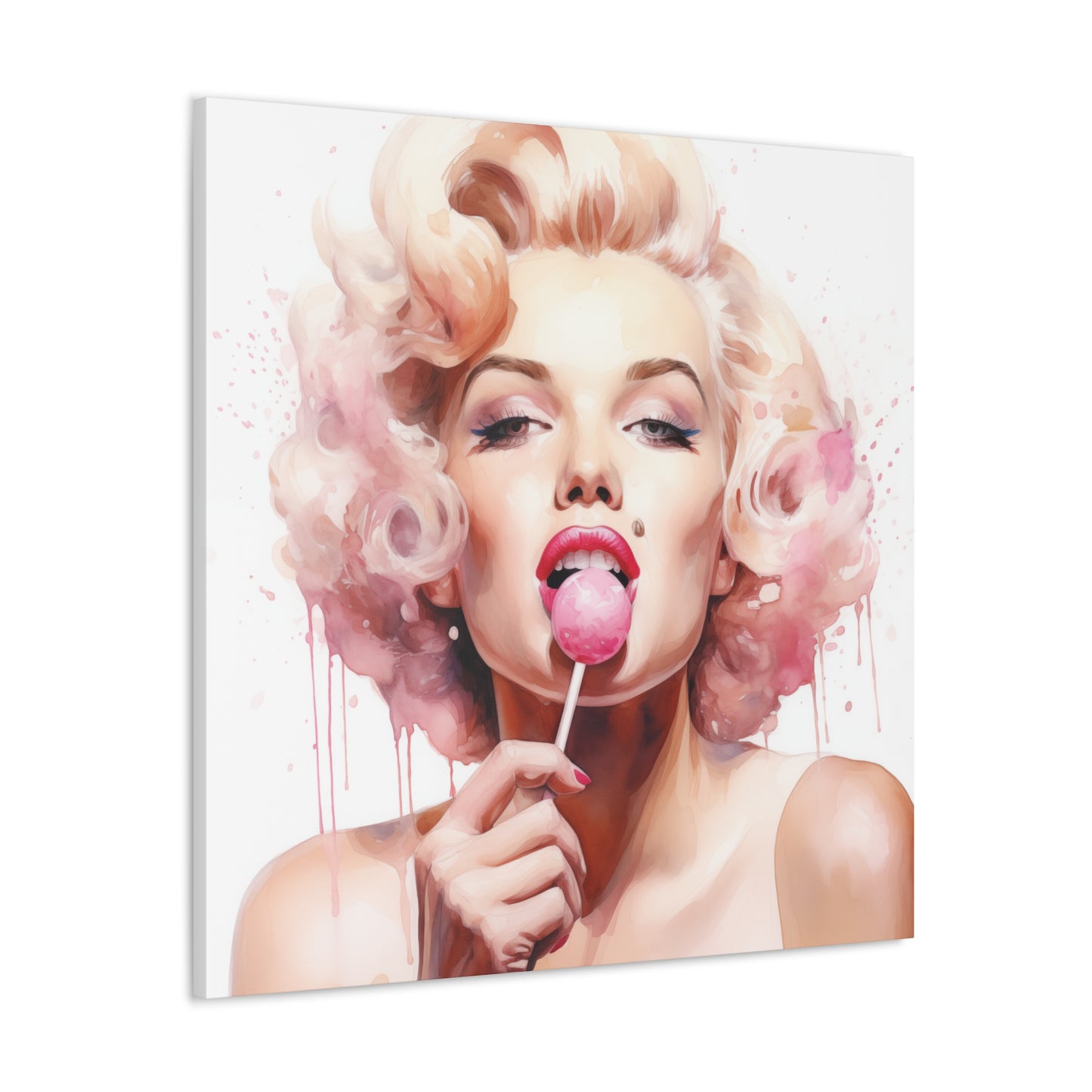 Canvas Wall Art, Gallery Wrapped Pop Art, Celebrity Wall Art – Marilyn Monroe - Lollipop