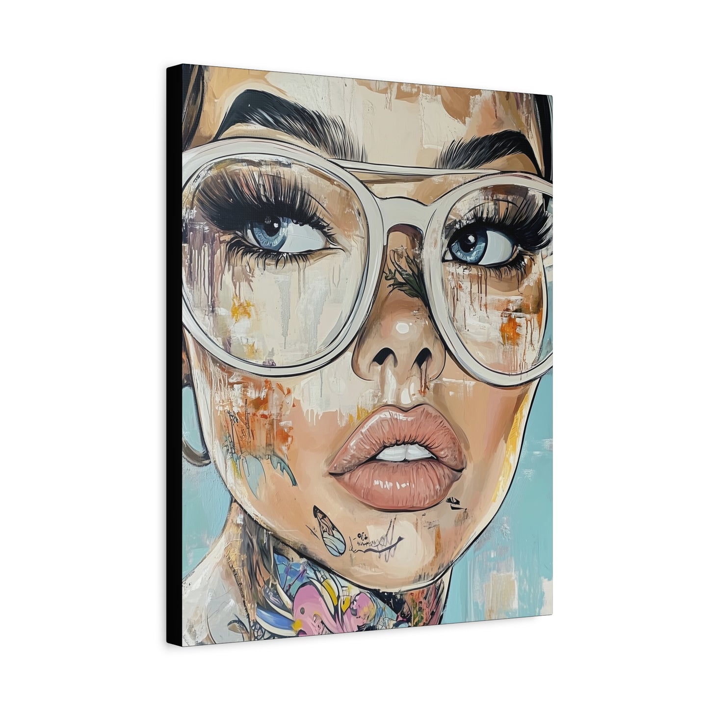 Canvas Gallery Wrap, Ladies in Lenses Wall Art, Abstract Femme Girl Art - Sabine