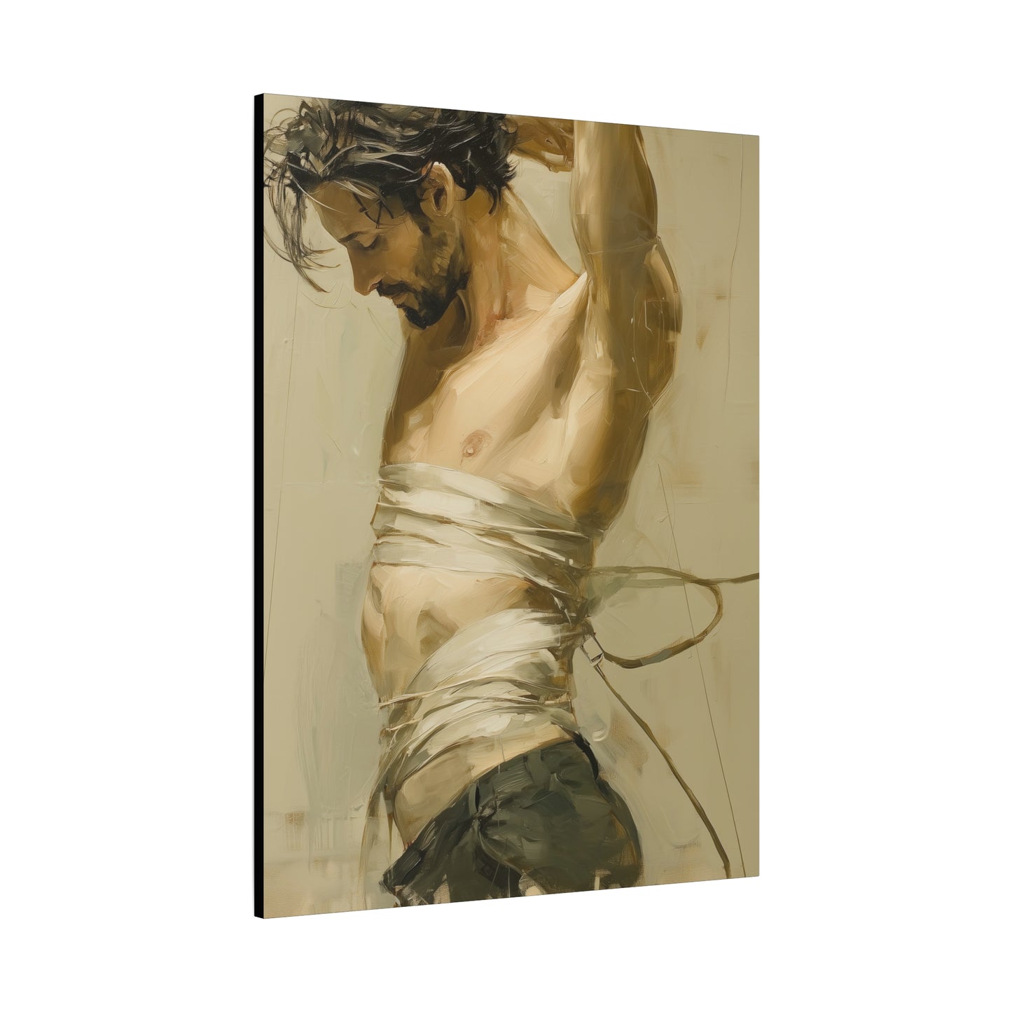 Gallery Wrapped Canvas, Ropes and Reverence Art Canvas, Erotic Shibari Art Canvas – Dante