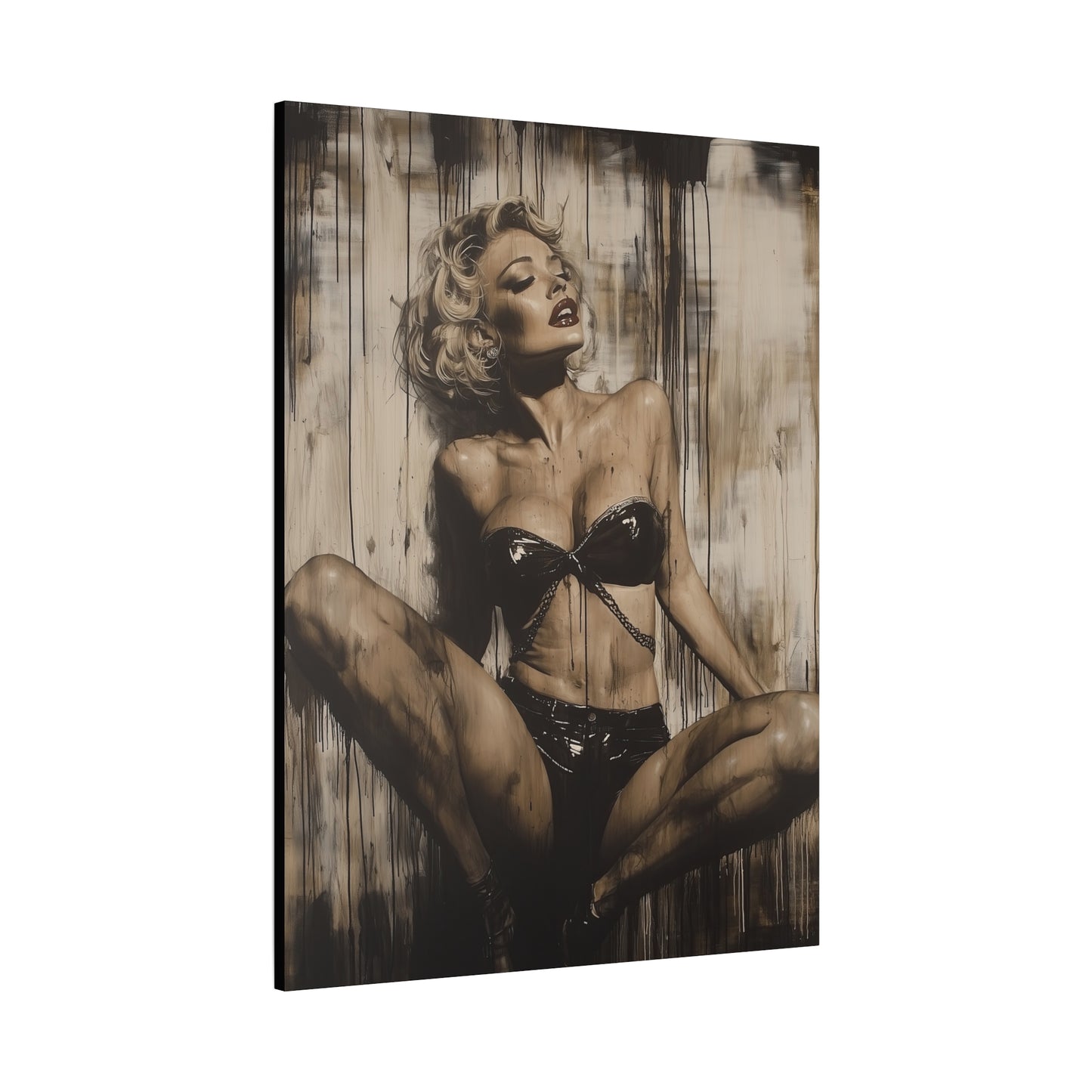 Gallery Wrapped Canvas, Guilt and Grit Adult Art Canvas, Erotic Pinup Art Canvas – Calista