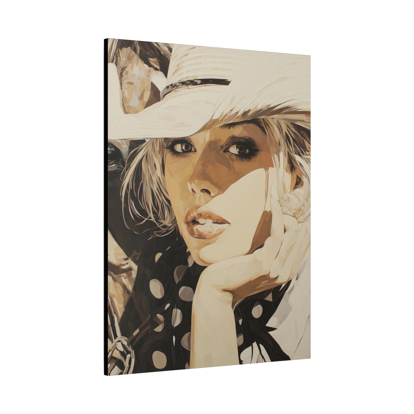 Gallery Wrapped Canvas, Wranglers and Wreckage Art Canvas, Erotic Pinup Art Canvas – Hattie