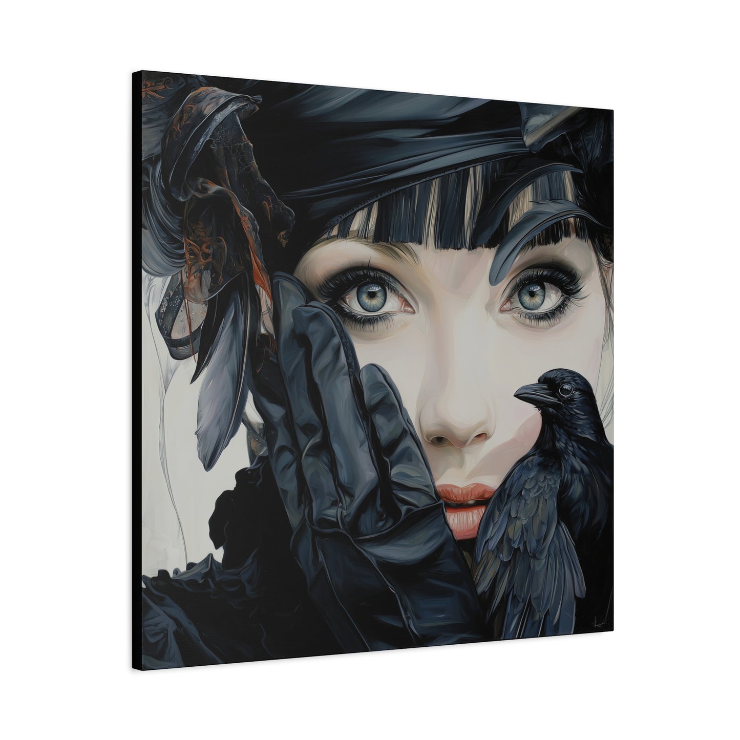 Gallery Wrapped Canvas, Myth and Bones Gothic Art Canvas, Dark Muse Canvas - Mireille
