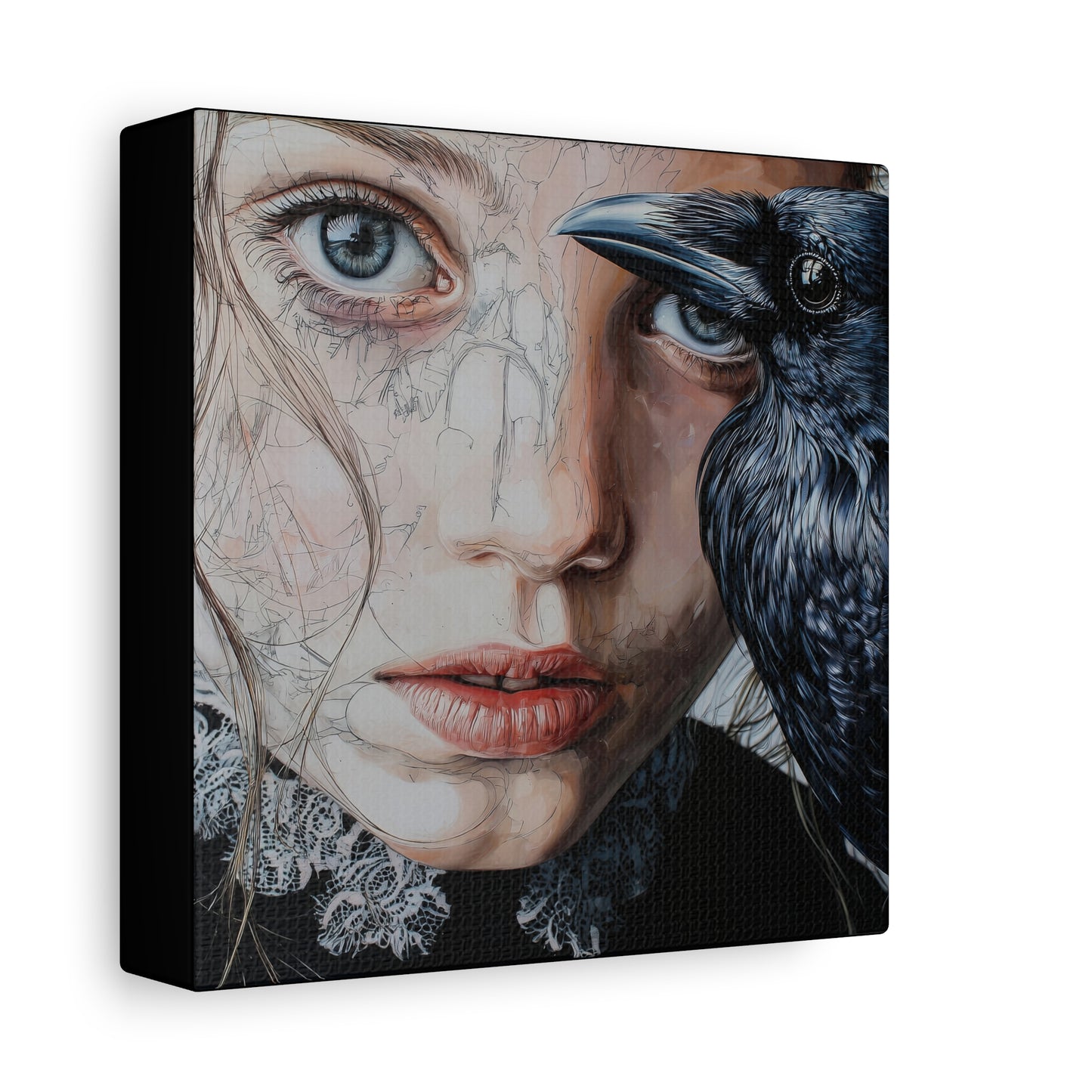 Gallery Wrapped Canvas, Myth and Bones Gothic Art Canvas, Dark Muse Canvas - Clio