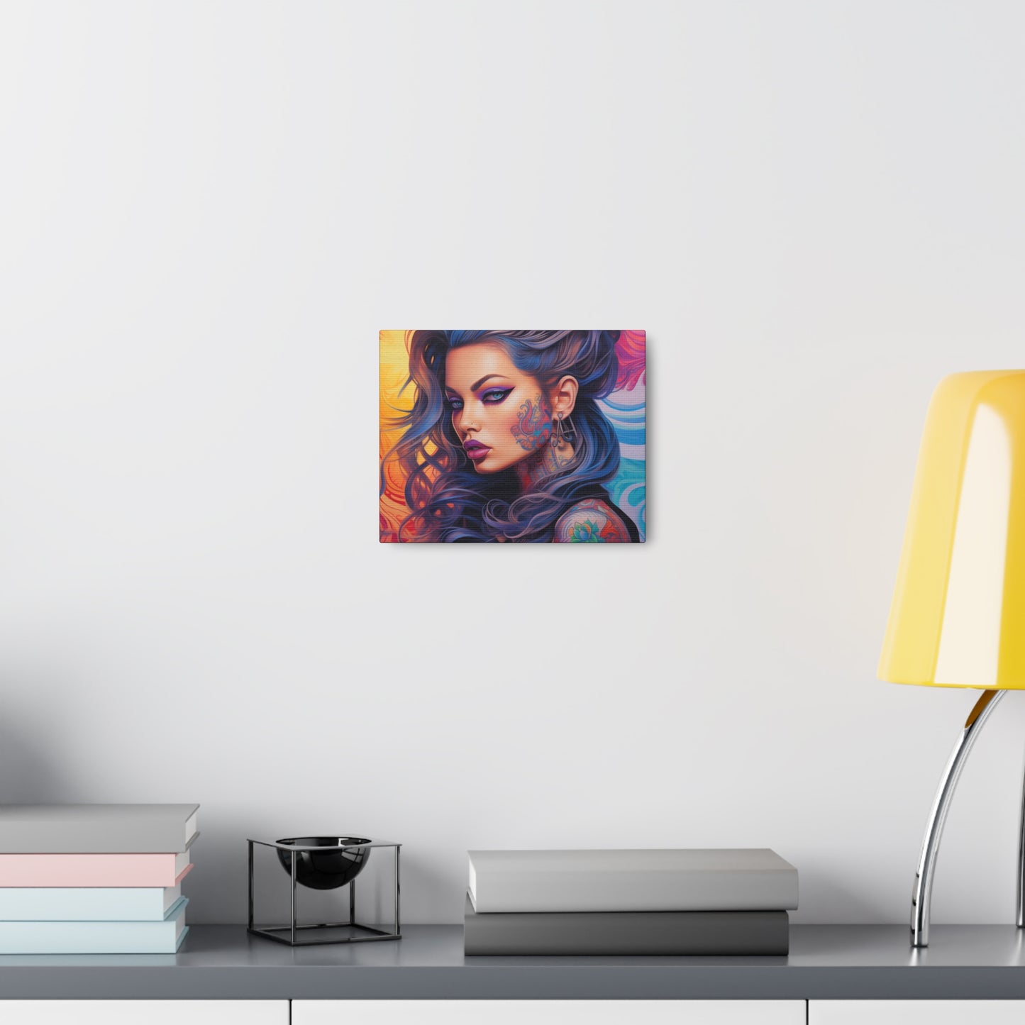 Gallery Wrapped Canvas, Edgy Tattooed Beauty, Urban Pop Art Canvas – Faye