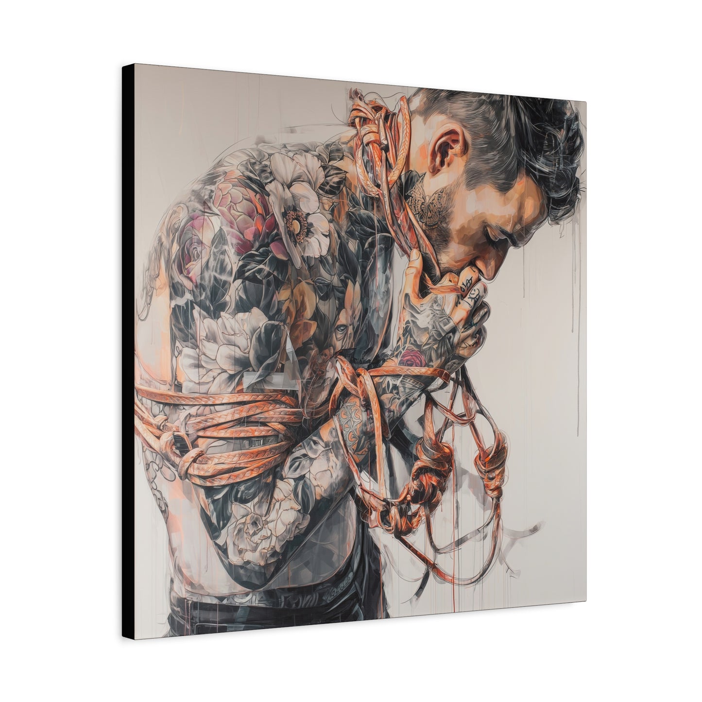 Gallery Wrapped Canvas, Ropes and Reverence Art Canvas, Erotic Shibari Art Canvas – Zev
