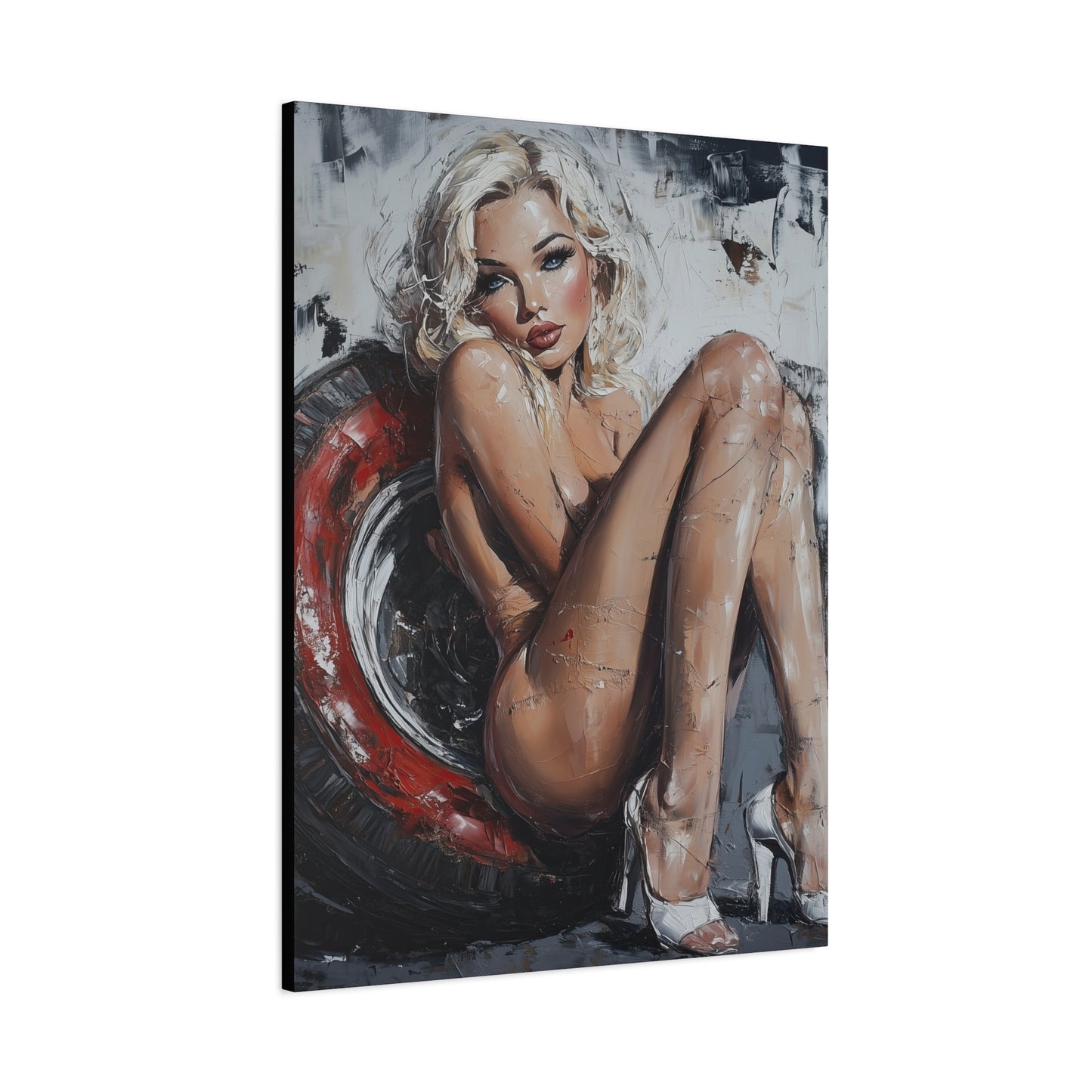 Gallery Wrapped Canvas, Guilt and Grit Adult Art Canvas, Erotic Pinup Art Canvas – Elara