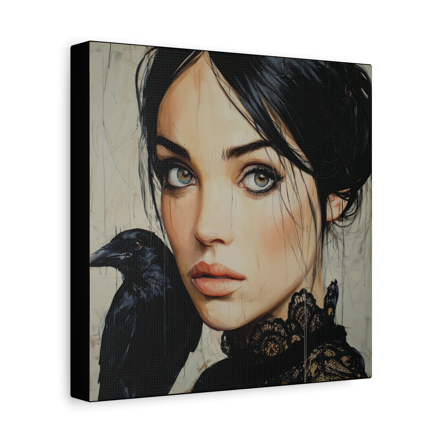 Gallery Wrapped Canvas, Myth and Bones Gothic Art Canvas, Dark Muse Canvas - Blythe