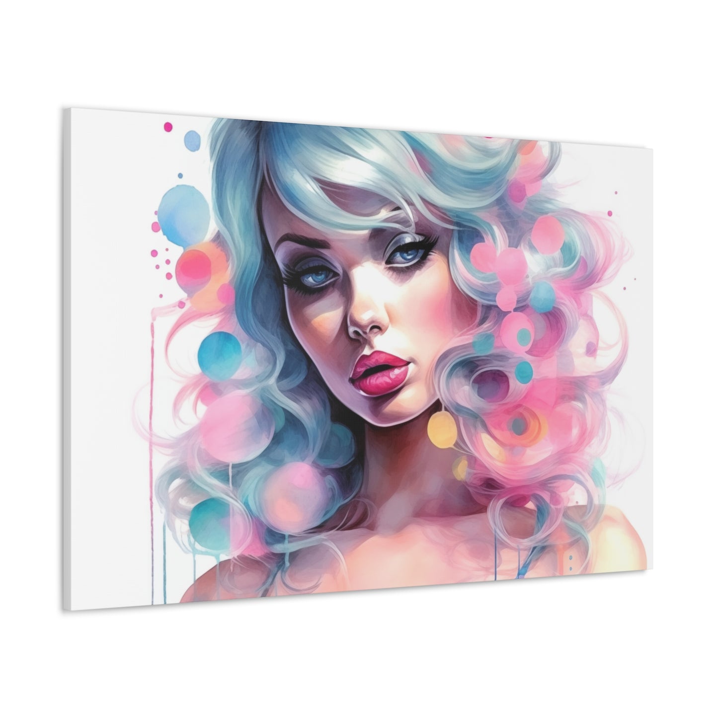 Canvas Gallery Wrapped High-Fashion Wall Art, Stylish Decor, Retro Femme Doll Pop Art – Sylvie