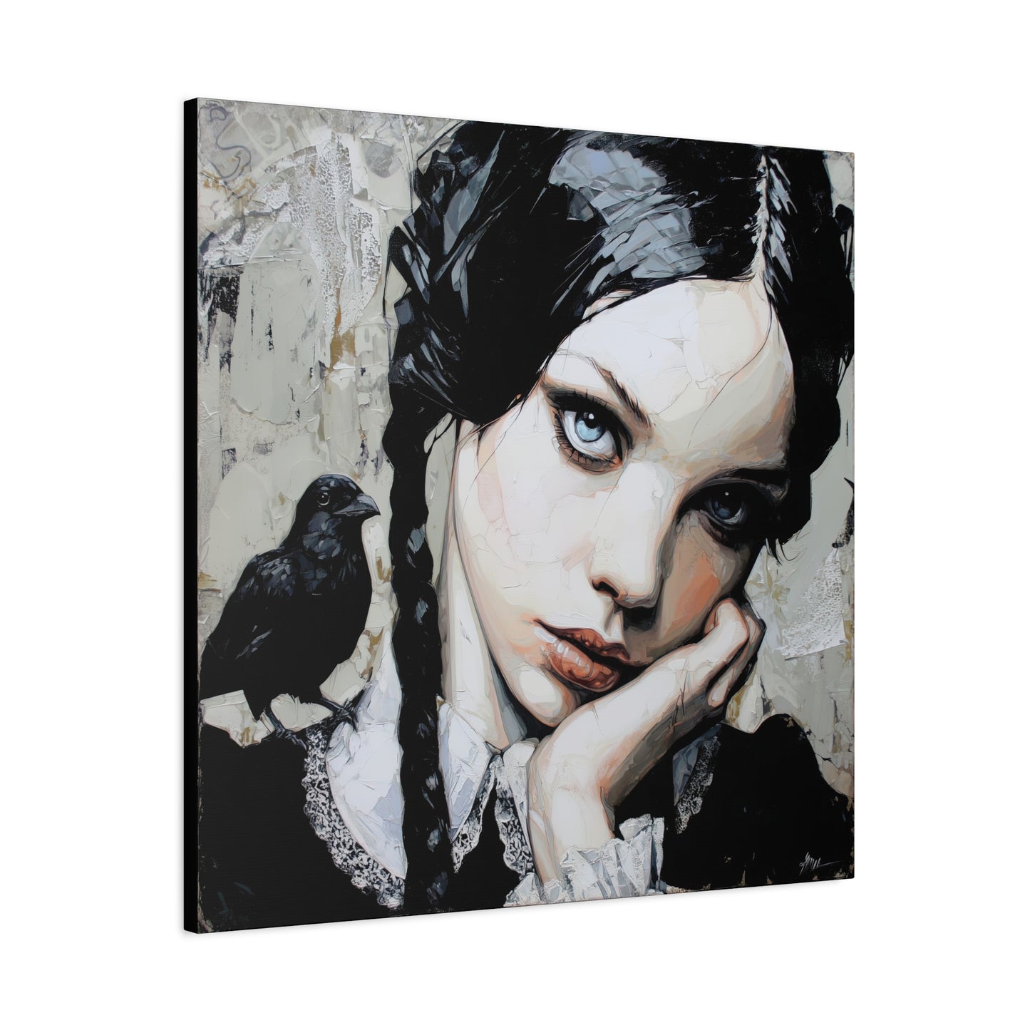 Gallery Wrapped Canvas, Myth and Bones Gothic Art Canvas, Dark Muse Canvas - Wendy