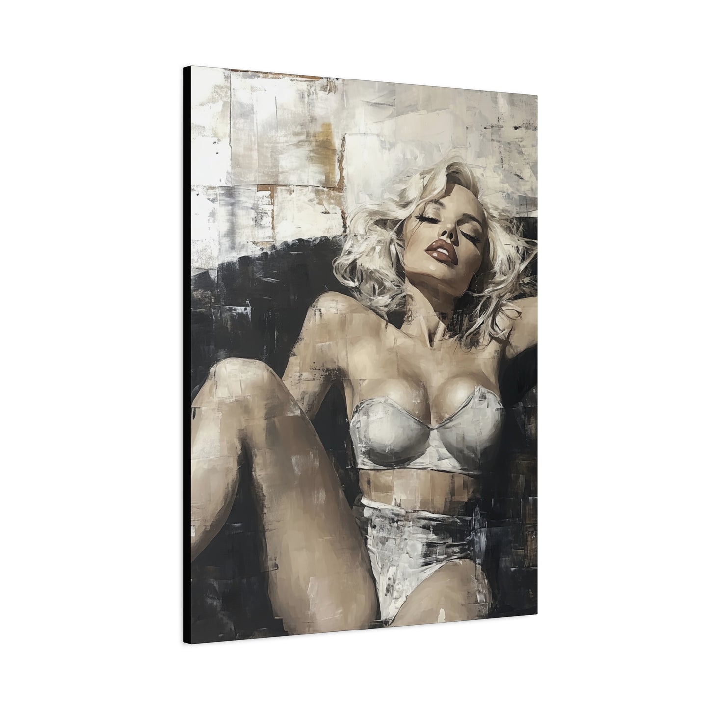 Gallery Wrapped Canvas, Guilt and Grit Adult Art Canvas, Erotic Pinup Art Canvas – Lyra