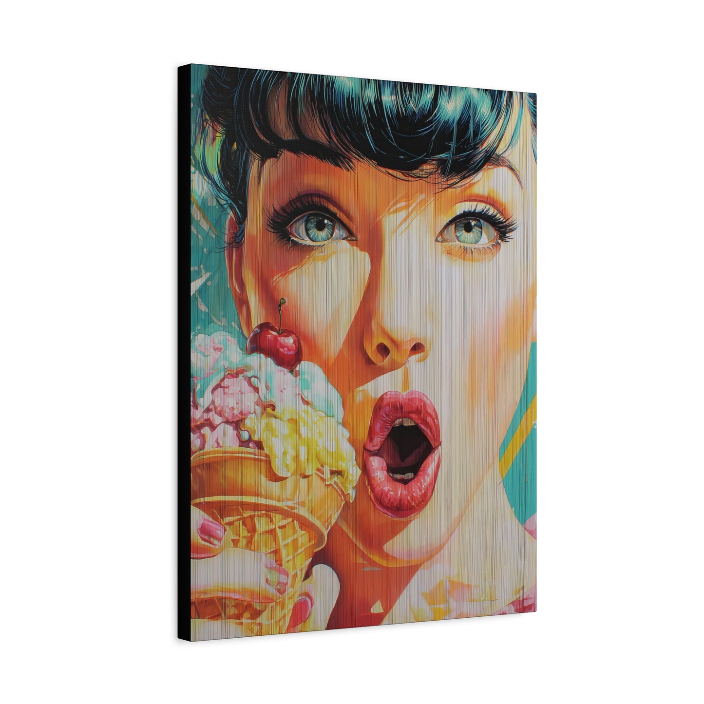 Gallery Wrapped Canvas, Sweet Summer Nostalgia, Sugar and Spice Art Canvas, Ice Cream Dreams Art – Penny