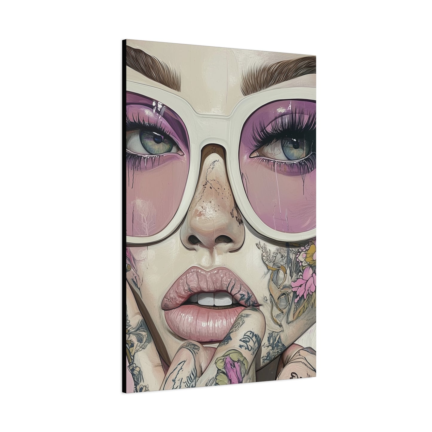 Canvas Gallery Wrap, Ladies in Lenses Wall Art, Abstract Femme Girl Art - Heather