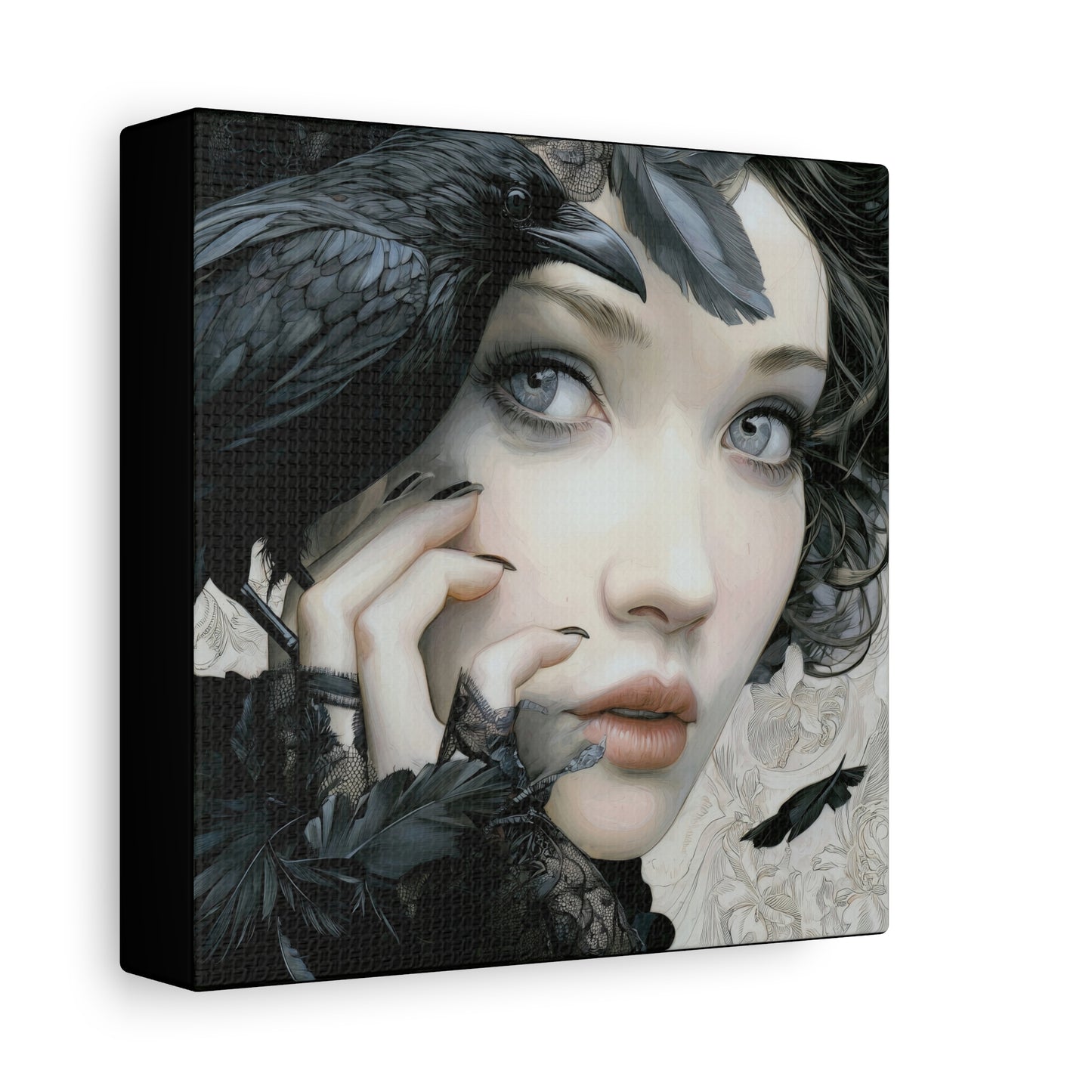 Gallery Wrapped Canvas, Myth and Bones Gothic Art Canvas, Dark Muse Canvas - Odessa