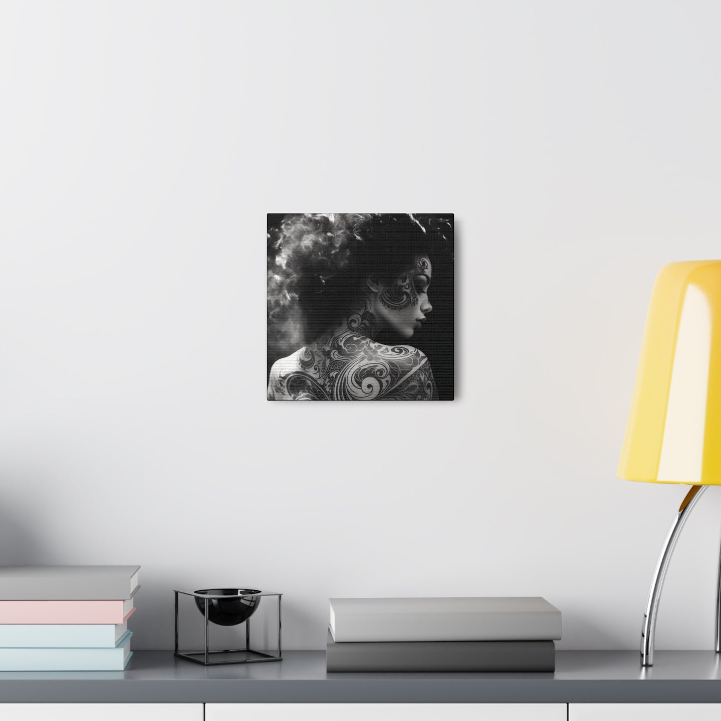 Canvas Gallery Wrap - Black and White Photography - Tattooed and Smoking Again