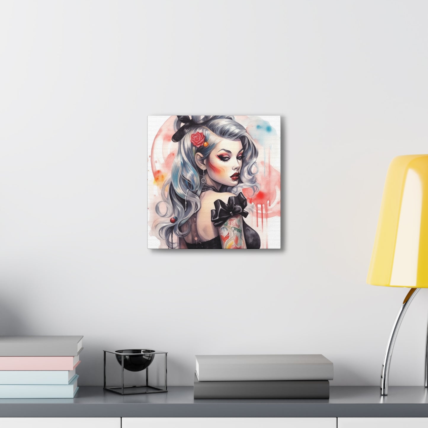 Gallery Wrapped Canvas, Edgy Tattooed Beauty, Urban Pop Art Canvas – Sabella