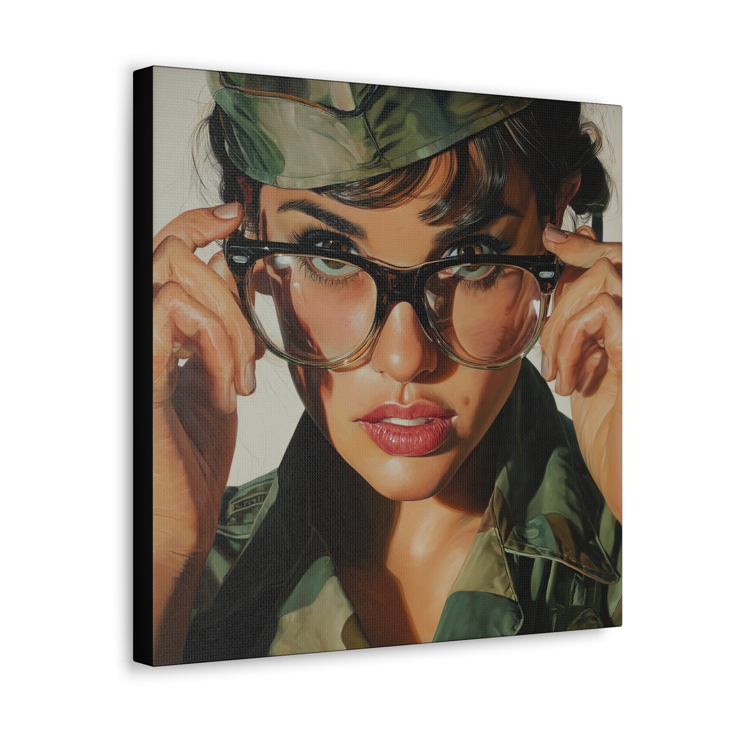 Gallery Wrapped Canvas, Liberty and Lace Art Canvas, Erotic Pinup Art Canvas – Erica