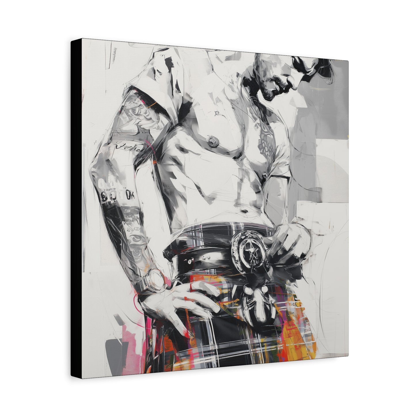 Gallery Wrapped Canvas, Kilts and Carnage Art Canvas, Erotic Pinup Art Canvas – Callum