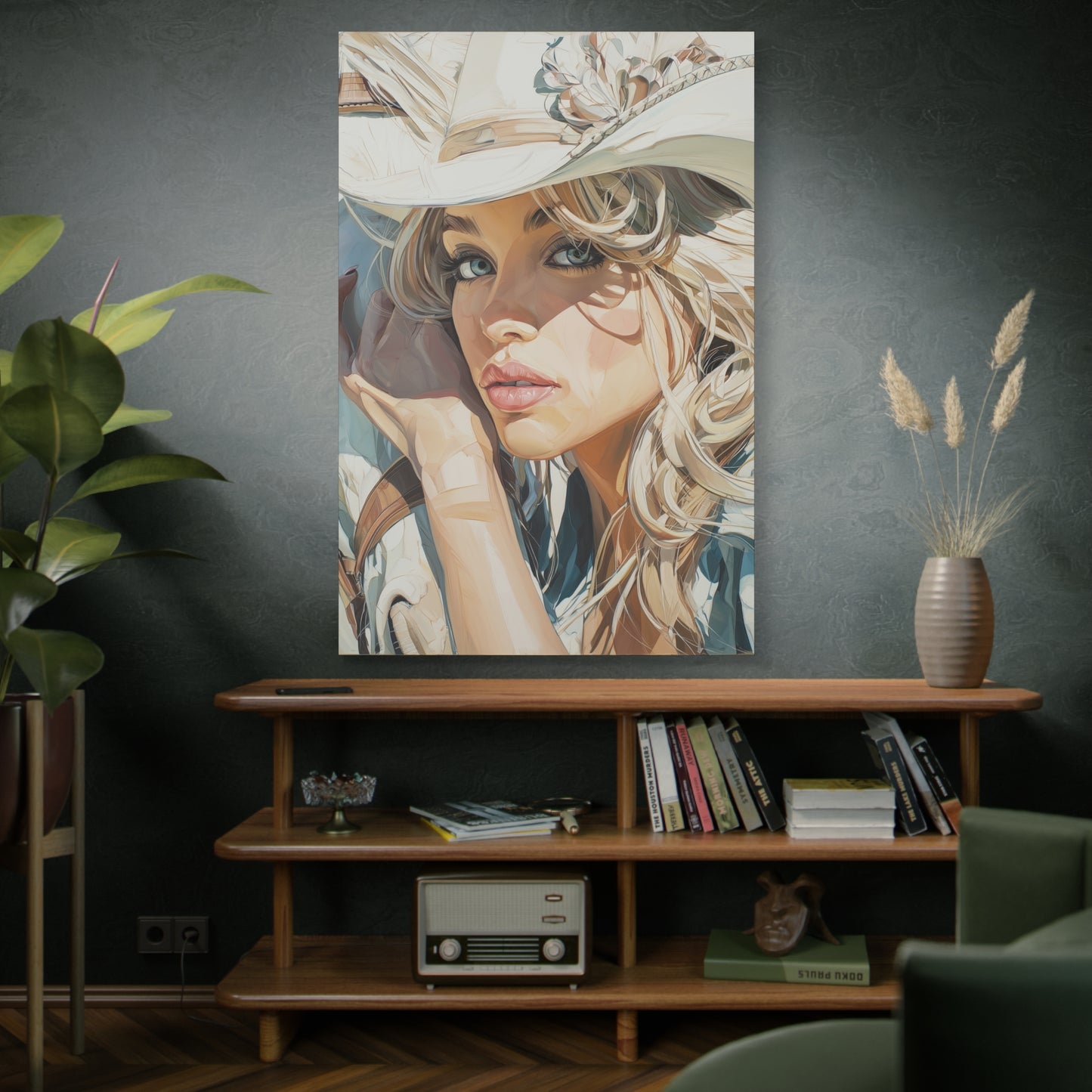 Gallery Wrapped Canvas, Wranglers and Wreckage Art Canvas, Erotic Pinup Art Canvas – Josie