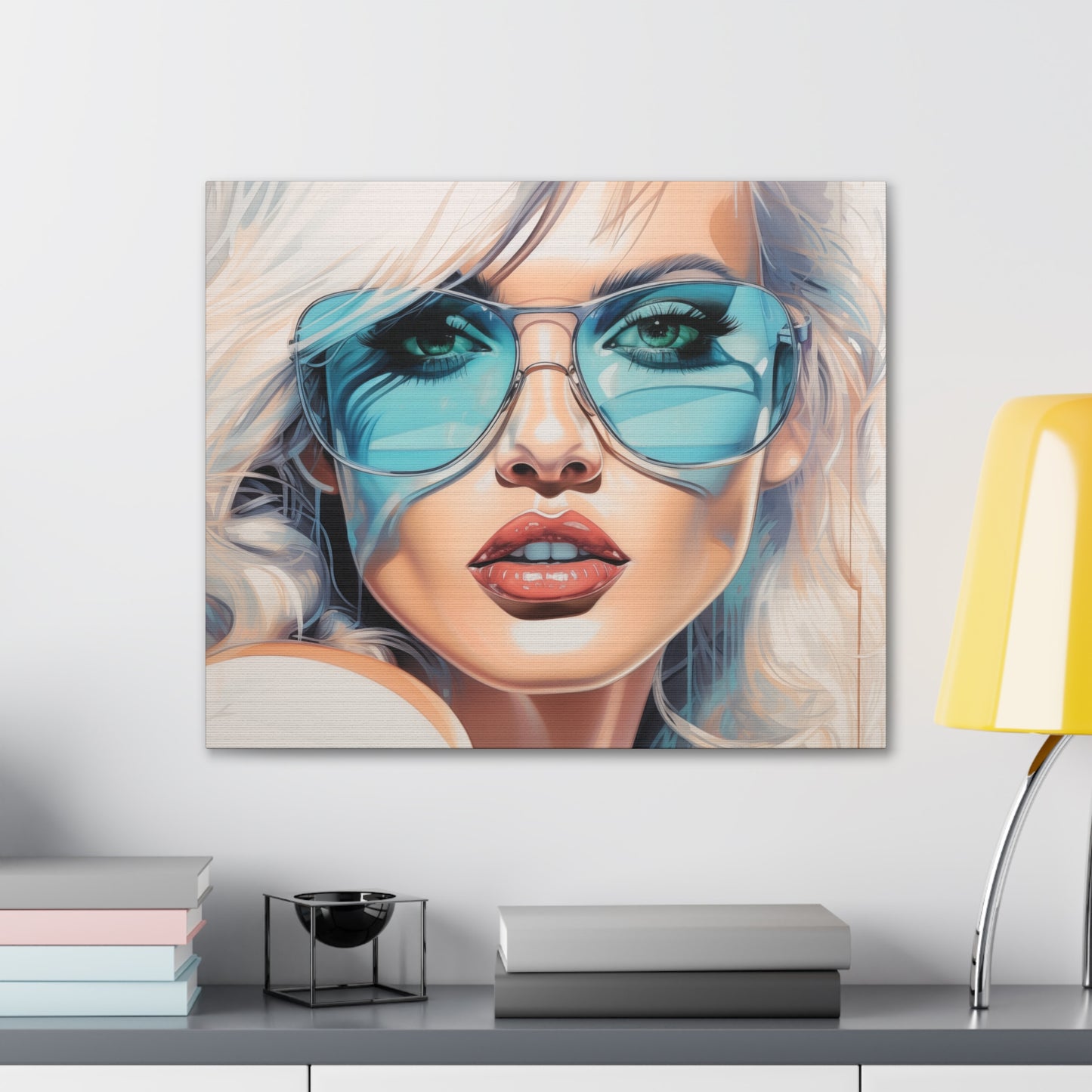 Canvas Gallery Wrapped High-Fashion Wall Art, Stylish Decor, Retro Femme Doll Pop Art – Nova
