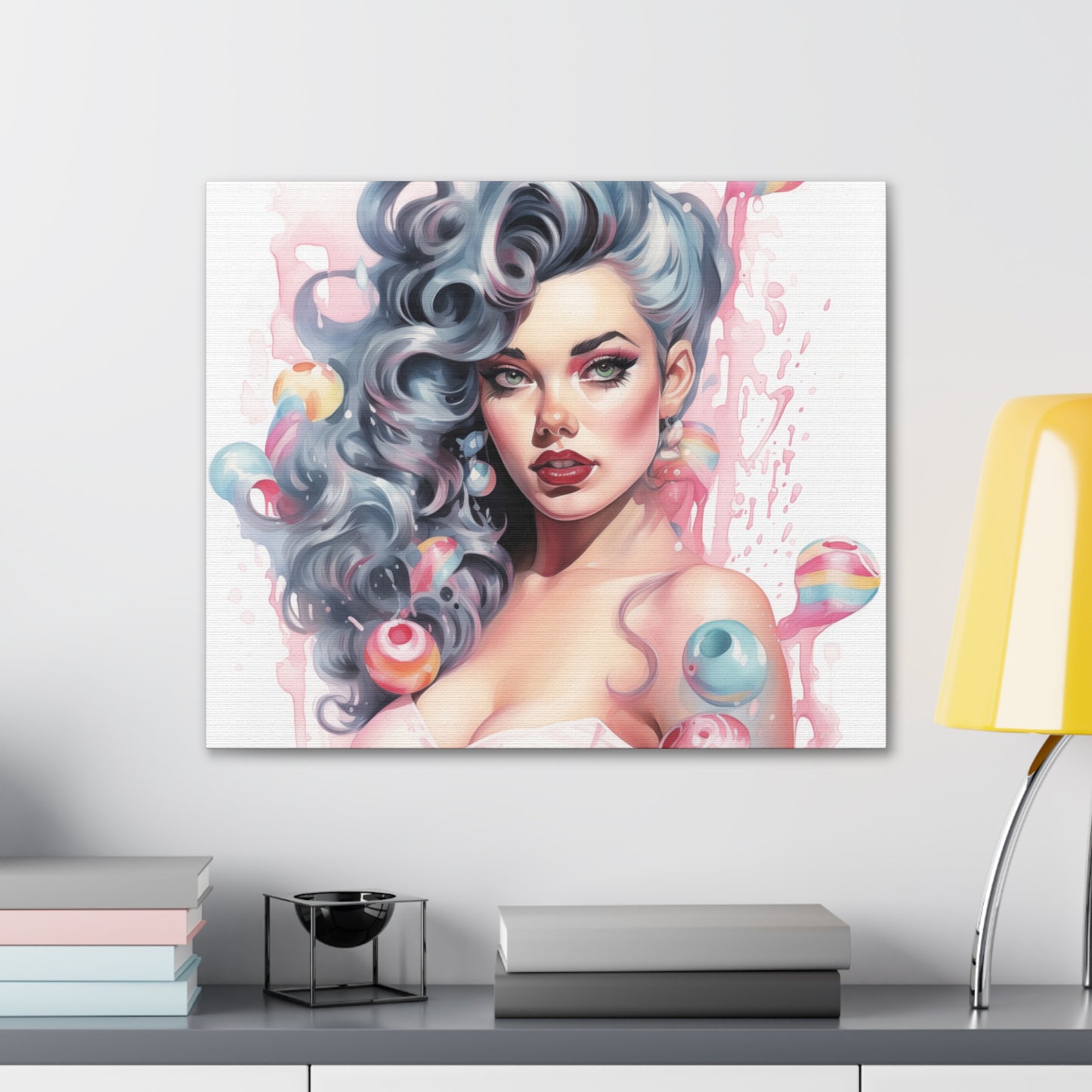 Canvas Wall Art, Gallery Wrapped Pop Art, Femme Doll Wall Art – Lux