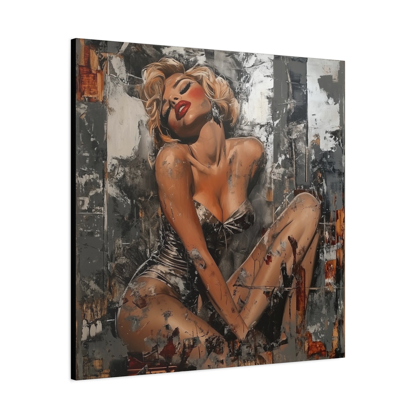 Gallery Wrapped Canvas, Guilt and Grit Adult Art Canvas, Erotic Pinup Art Canvas – Juliette