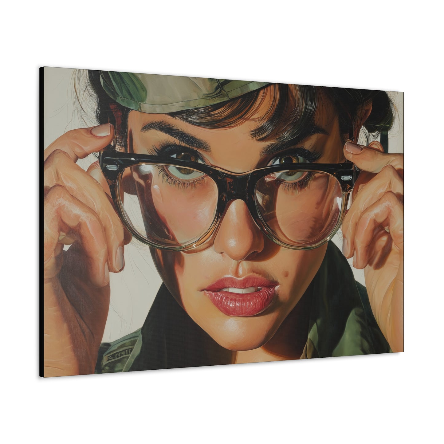 Gallery Wrapped Canvas, Liberty and Lace Art Canvas, Erotic Pinup Art Canvas – Erica