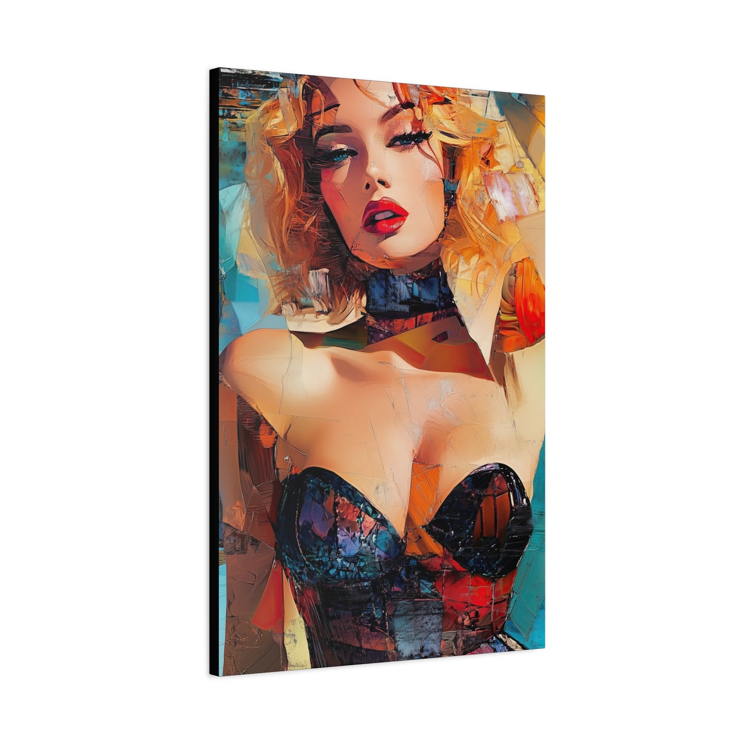 Gallery Wrapped Canvas, Guilt and Grit Adult Art Canvas, Erotic Pinup Art Canvas – Dahlia