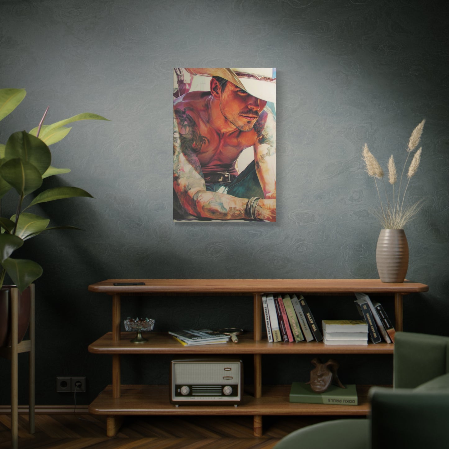 Gallery Wrapped Canvas, Wranglers and Wreckage Art Canvas, Erotic Pinup Art Canvas – Cade