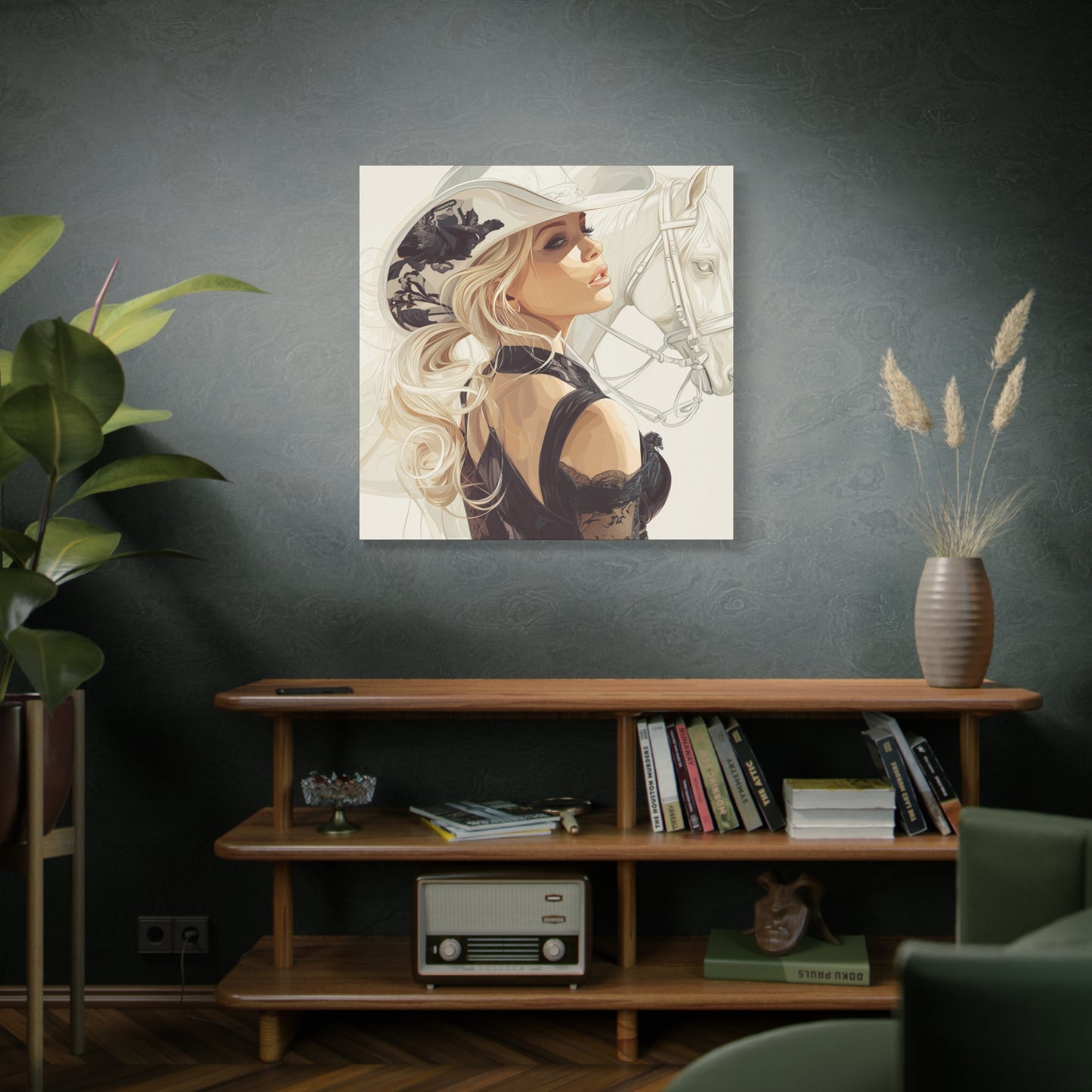 Gallery Wrapped Canvas, Wranglers and Wreckage Art Canvas, Erotic Pinup Art Canvas – Maisie