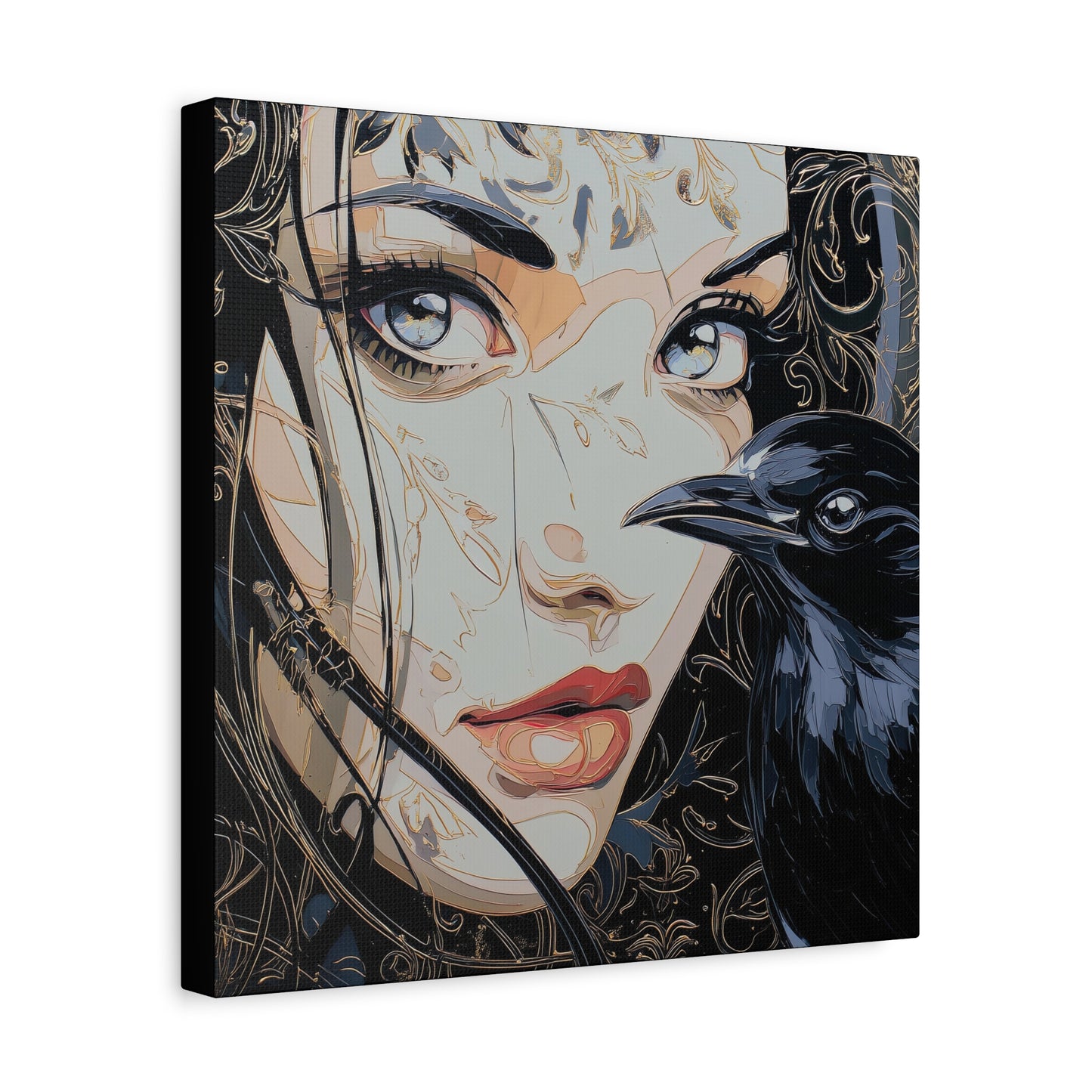Gallery Wrapped Canvas, Myth and Bones Gothic Art Canvas, Dark Muse Canvas - Luxor