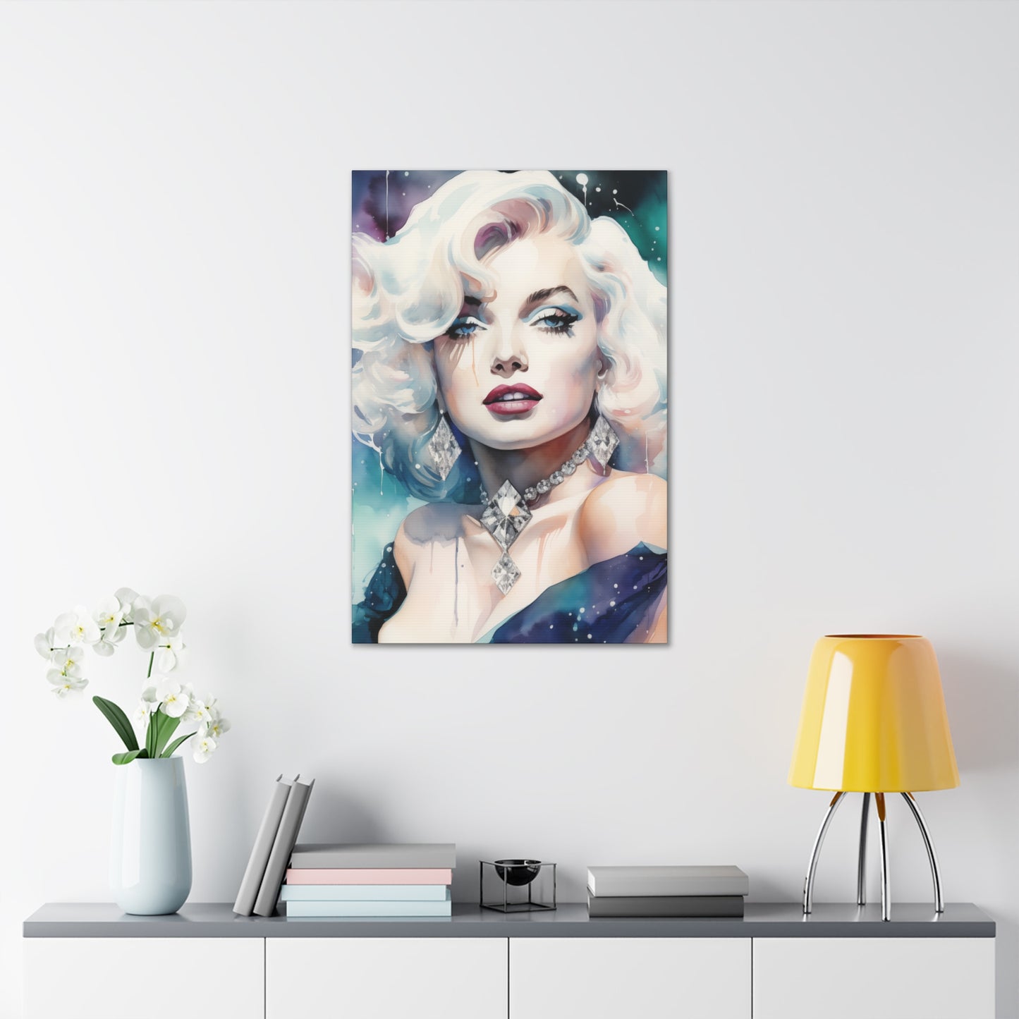 Canvas Wall Art, Gallery Wrapped Pop Art, Celebrity Wall Art – Marilyn Monroe - Diamonds