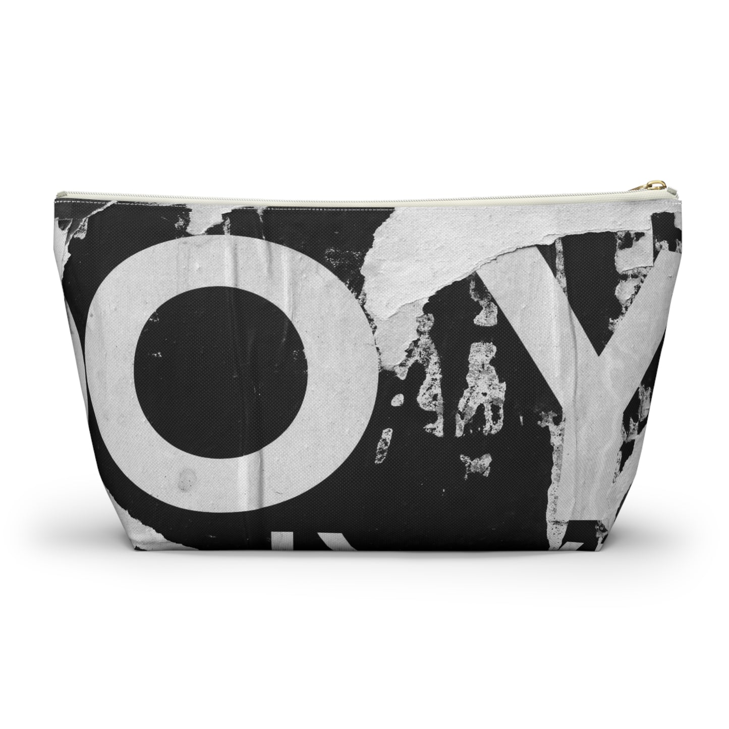Accessory Pouch - Torn Poster Street Art Makeup Bag - Black and White YO - Urban Street Art