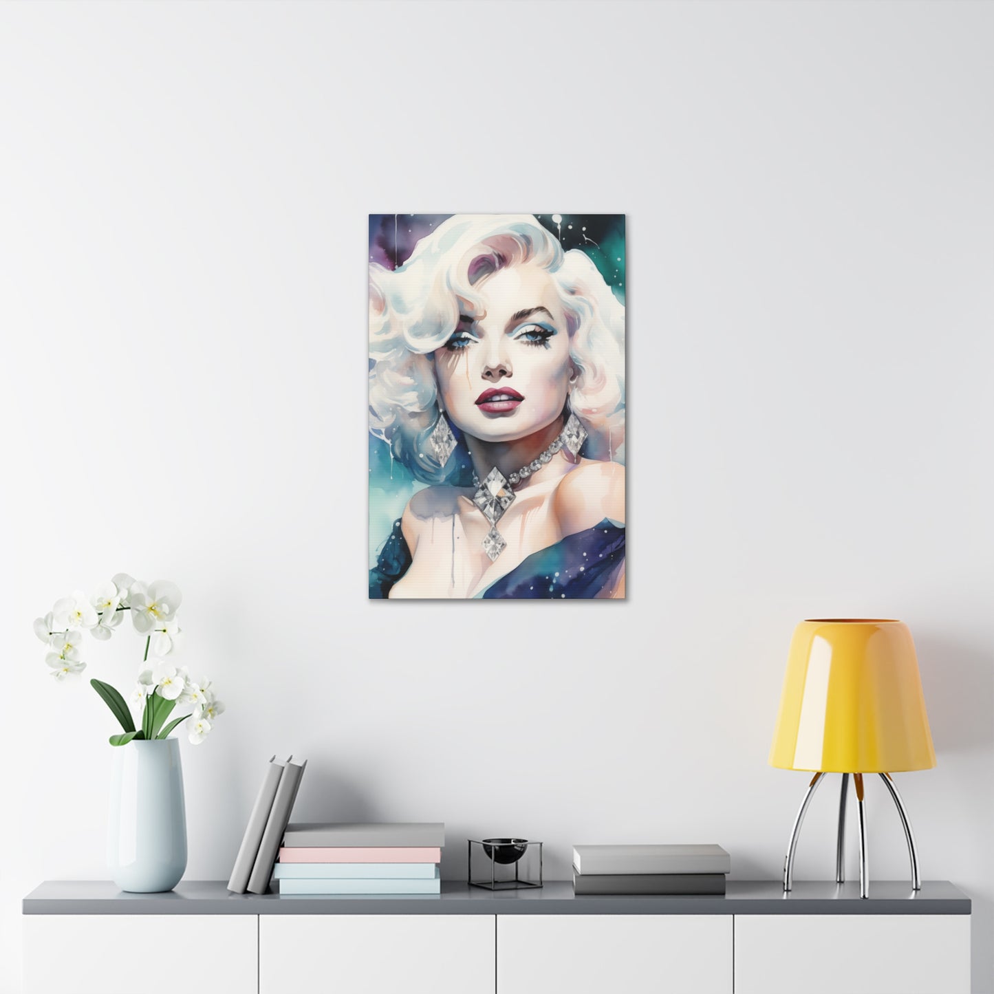 Canvas Wall Art, Gallery Wrapped Pop Art, Celebrity Wall Art – Marilyn Monroe - Diamonds