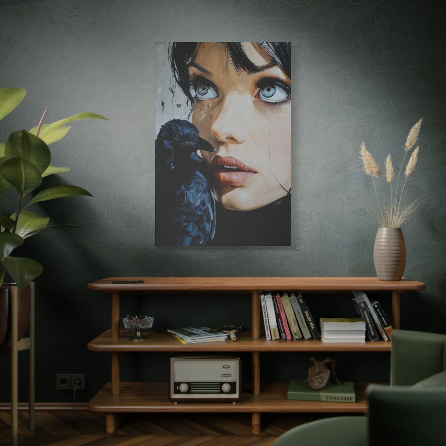 Gallery Wrapped Canvas, Myth and Bones Gothic Art Canvas, Dark Muse Canvas - Azula