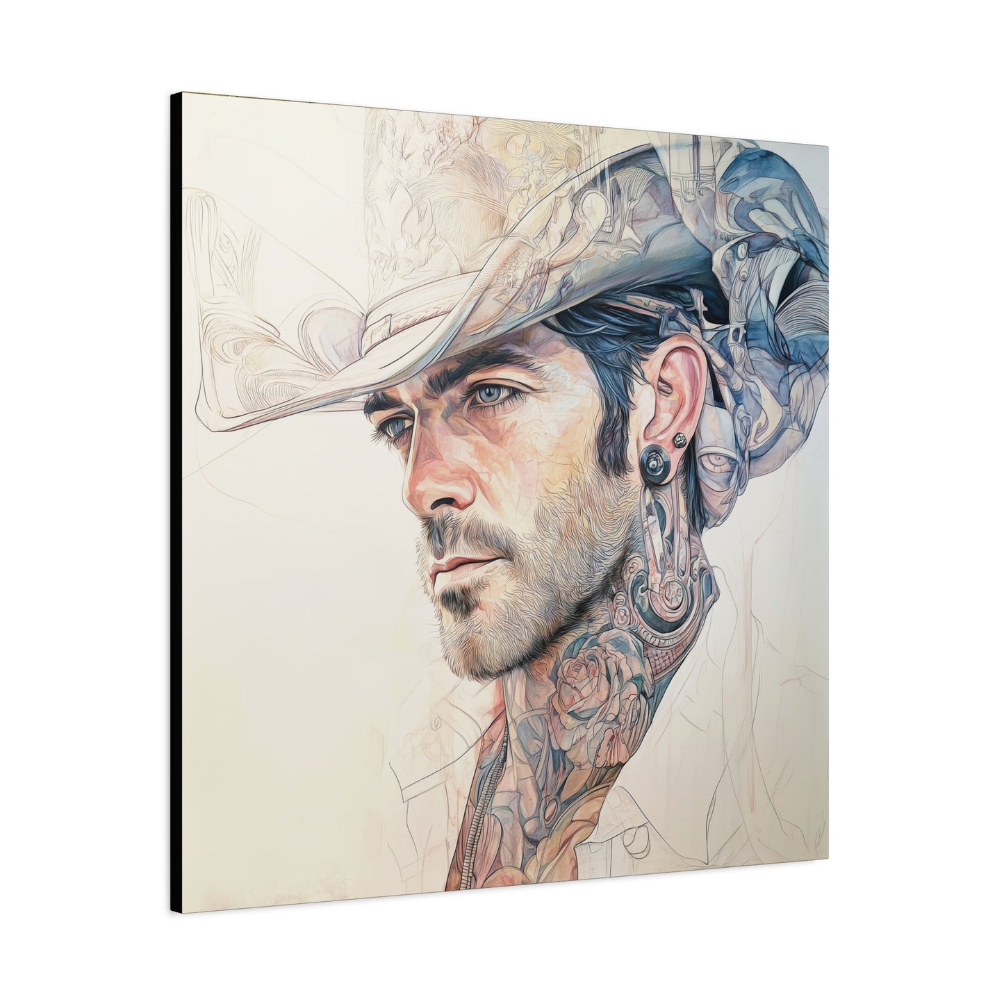Gallery Wrapped Canvas, Wranglers and Wreckage Art Canvas, Erotic Pinup Art Canvas – Buck