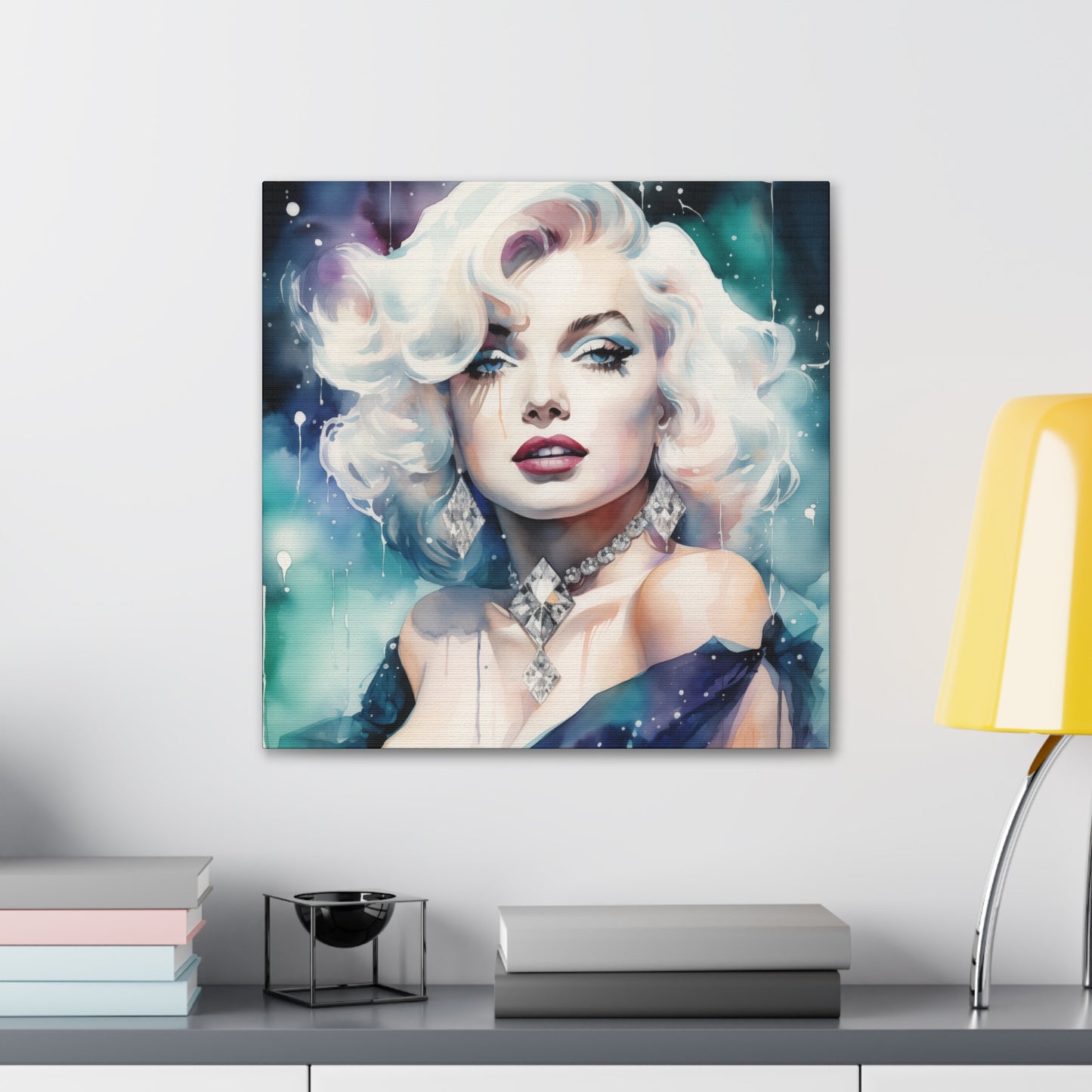 Canvas Wall Art, Gallery Wrapped Pop Art, Celebrity Wall Art – Marilyn Monroe - Diamonds