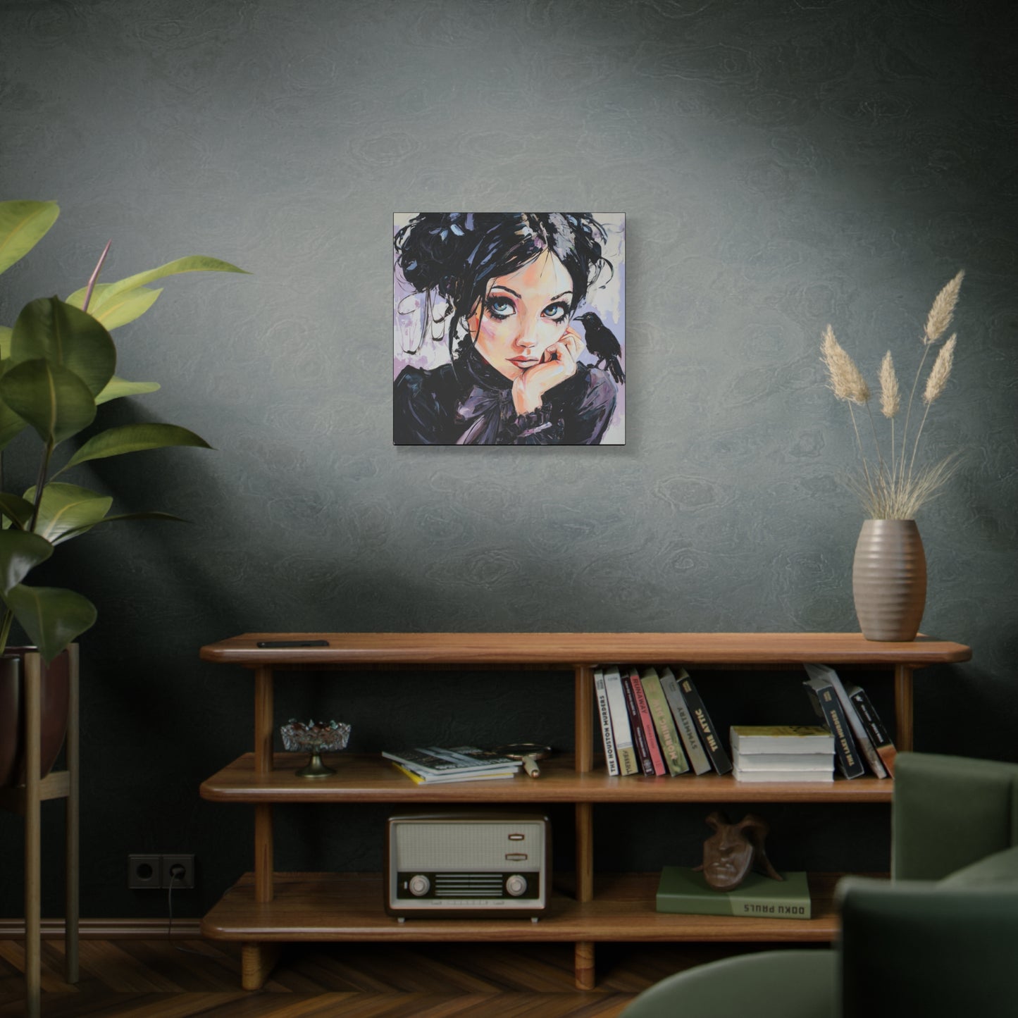 Gallery Wrapped Canvas, Myth and Bones Gothic Art Canvas, Dark Muse Canvas - Lark
