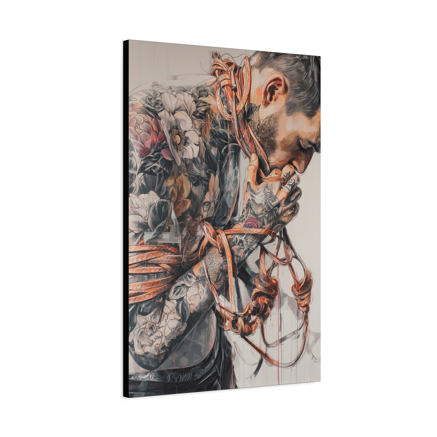 Gallery Wrapped Canvas, Ropes and Reverence Art Canvas, Erotic Shibari Art Canvas – Zev