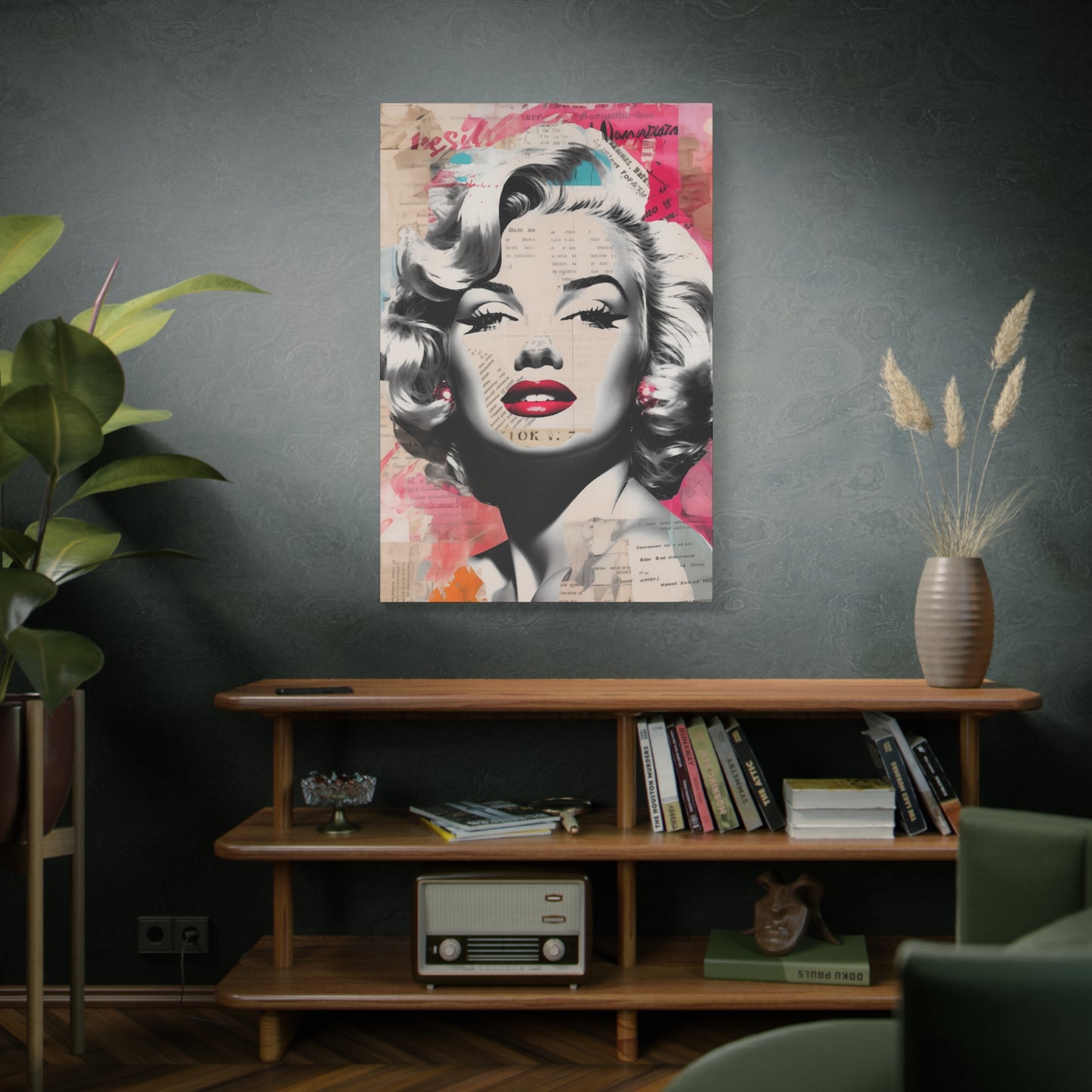 Canvas Wall Art, Gallery Wrapped Pop Art, Celebrity Wall Art – Marilyn Monroe - Newsprint